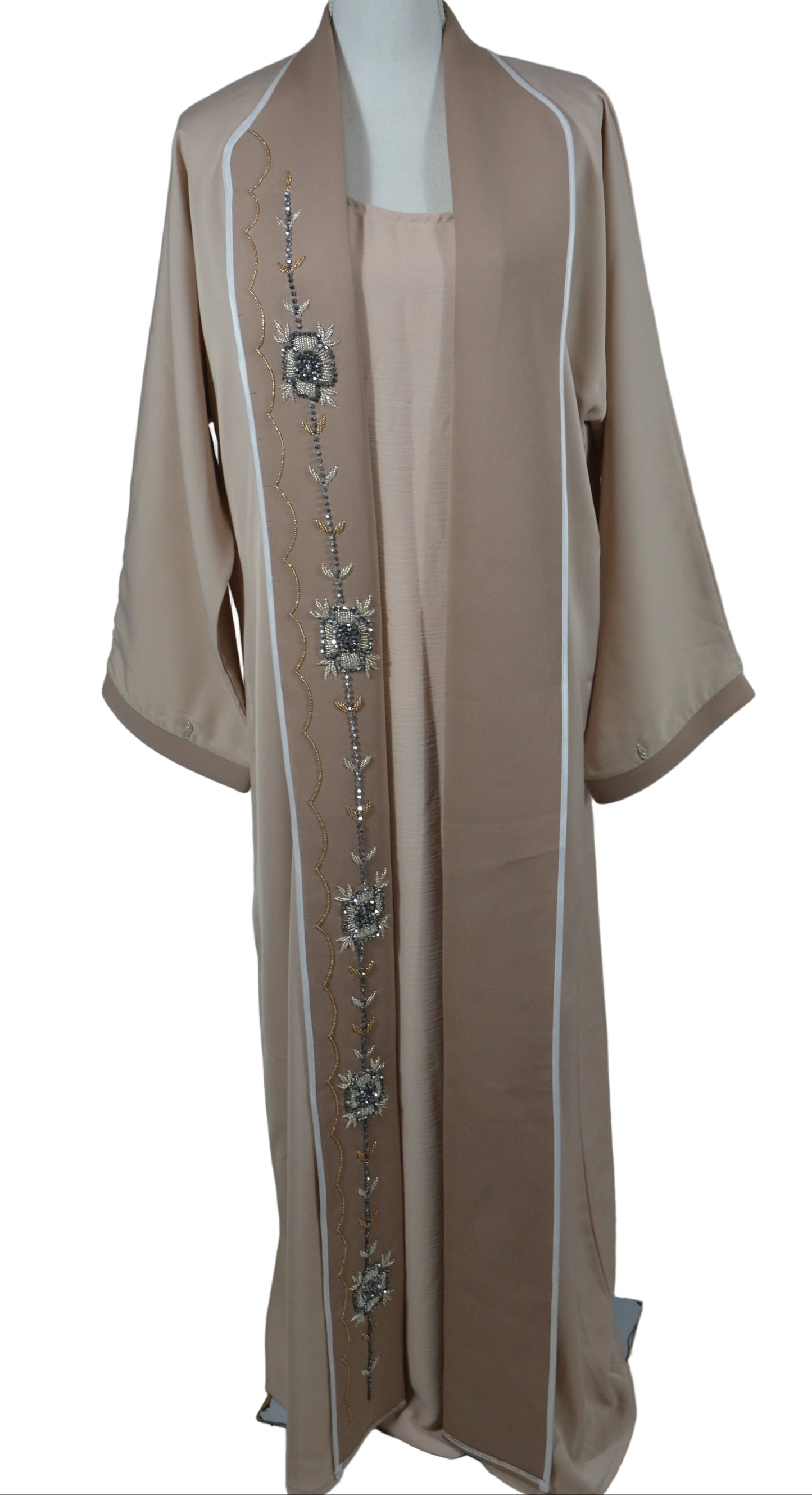 Abaya Veste Kimono Nude 4 Pièces