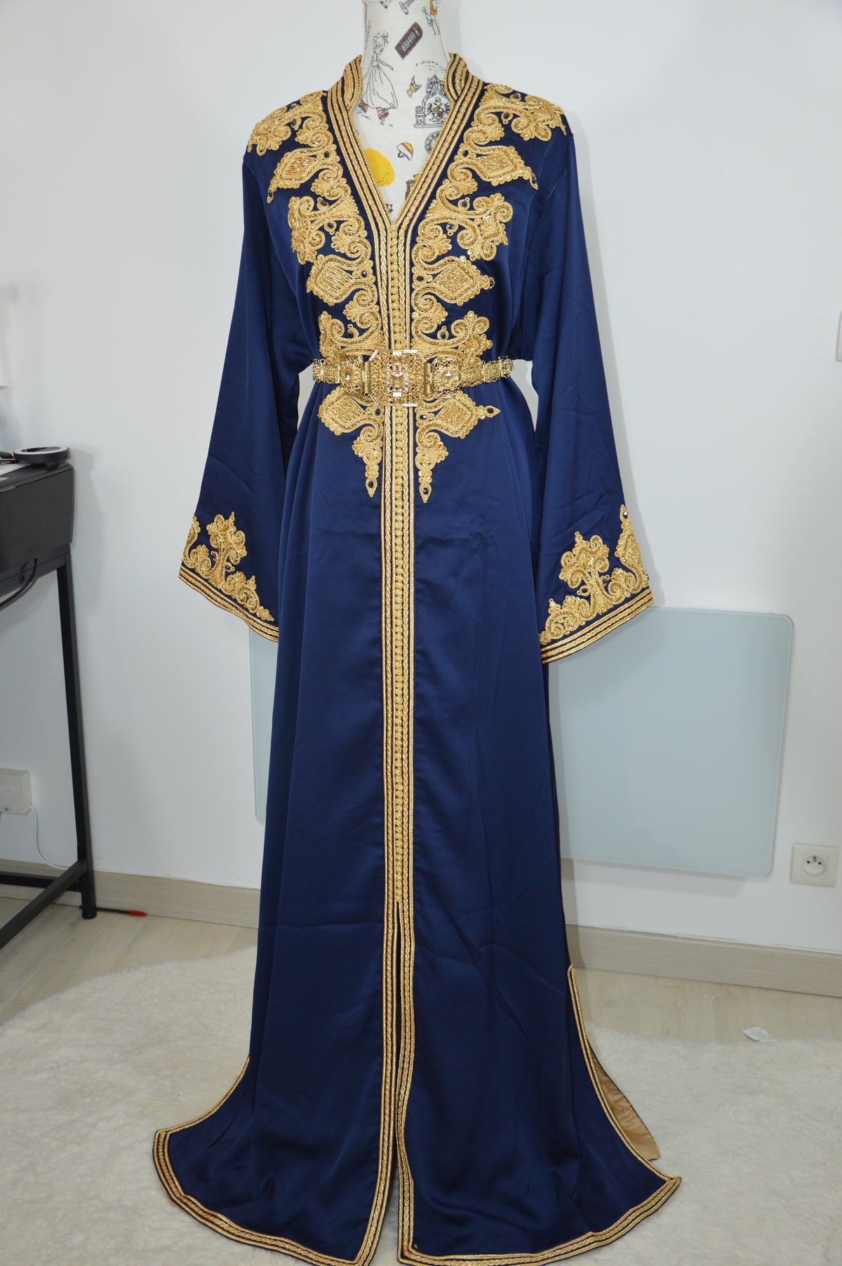 Caftan Dounia bleu nuit