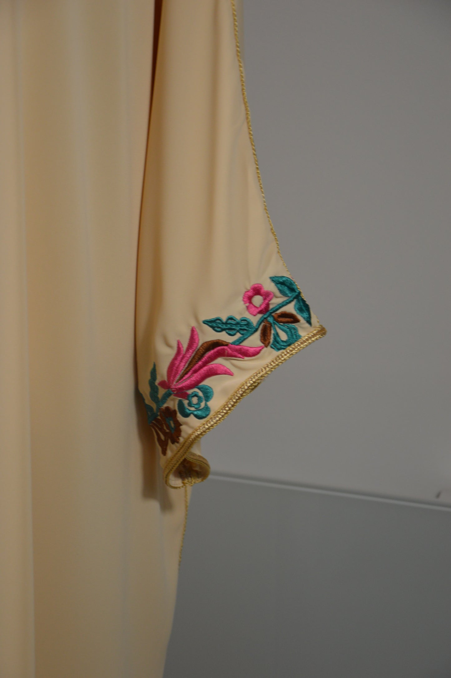 Gandoura Col Montant Jaune Pastel