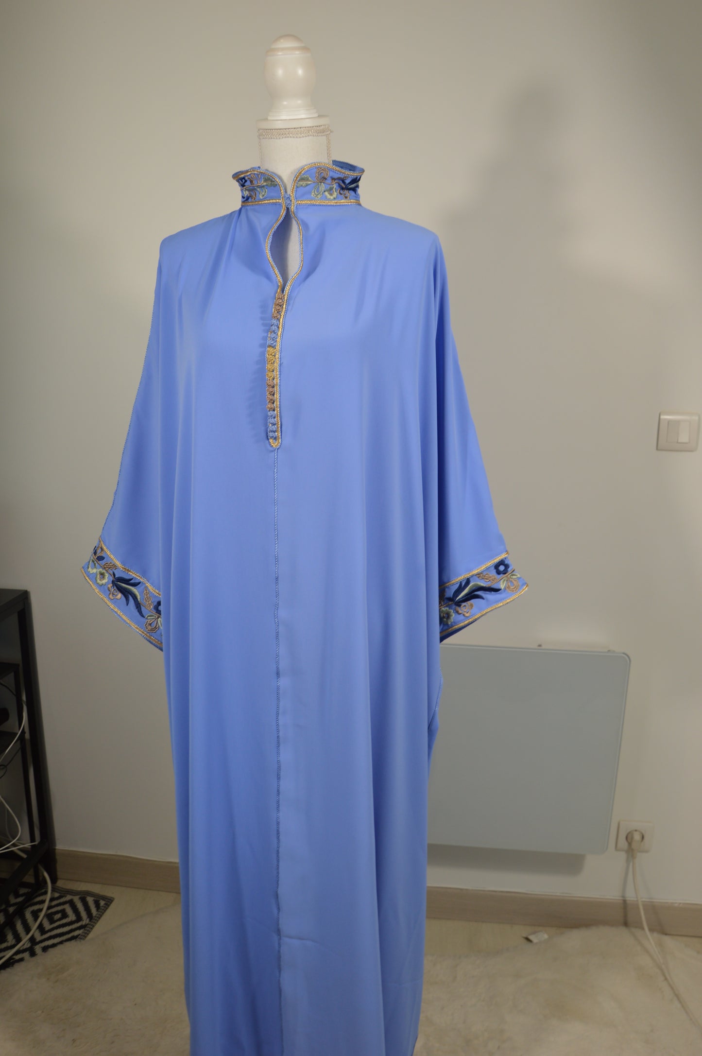 Gandoura Col Montant Bleu Violet