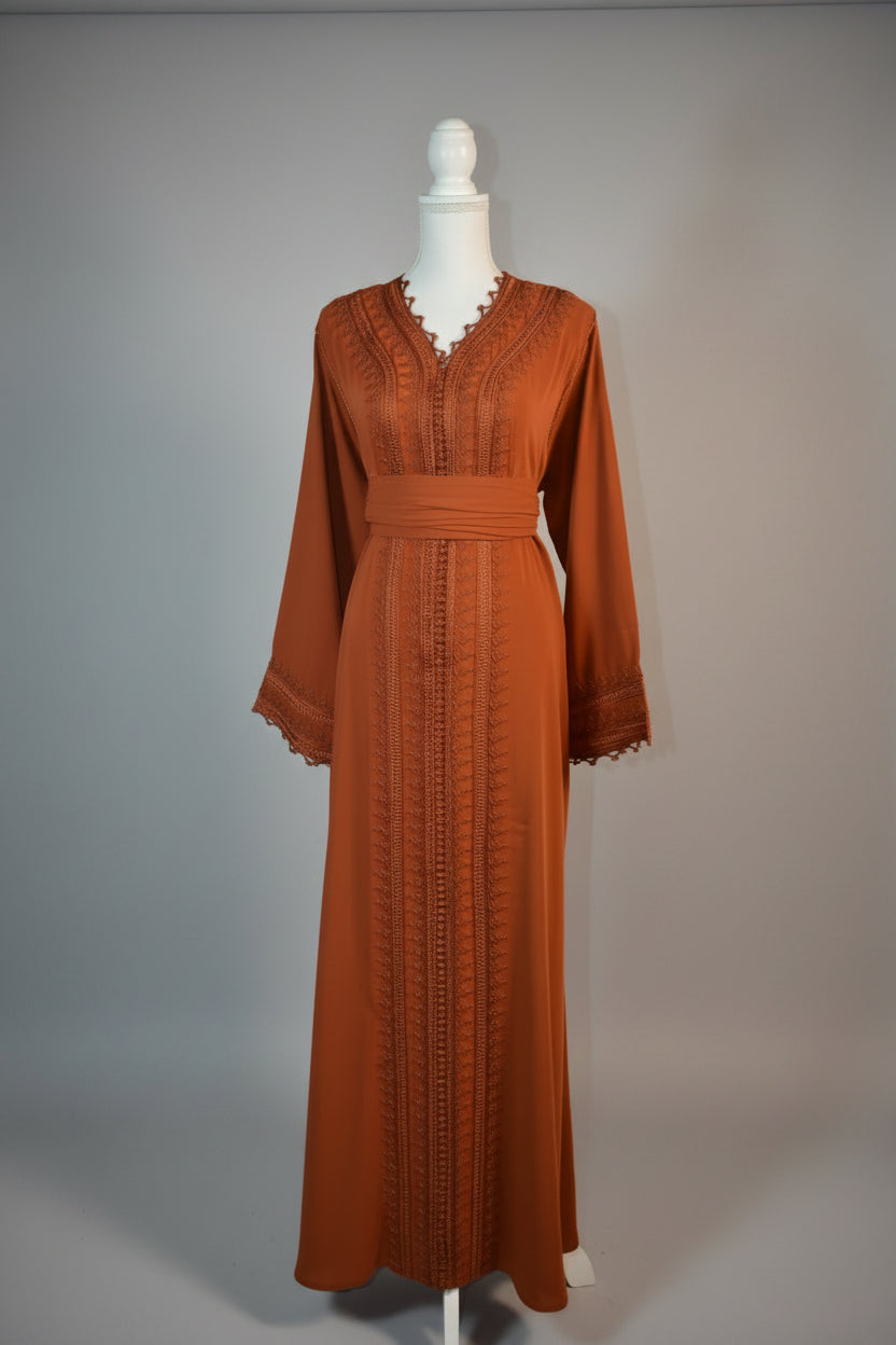 Caftan Malaik — Orange Brique