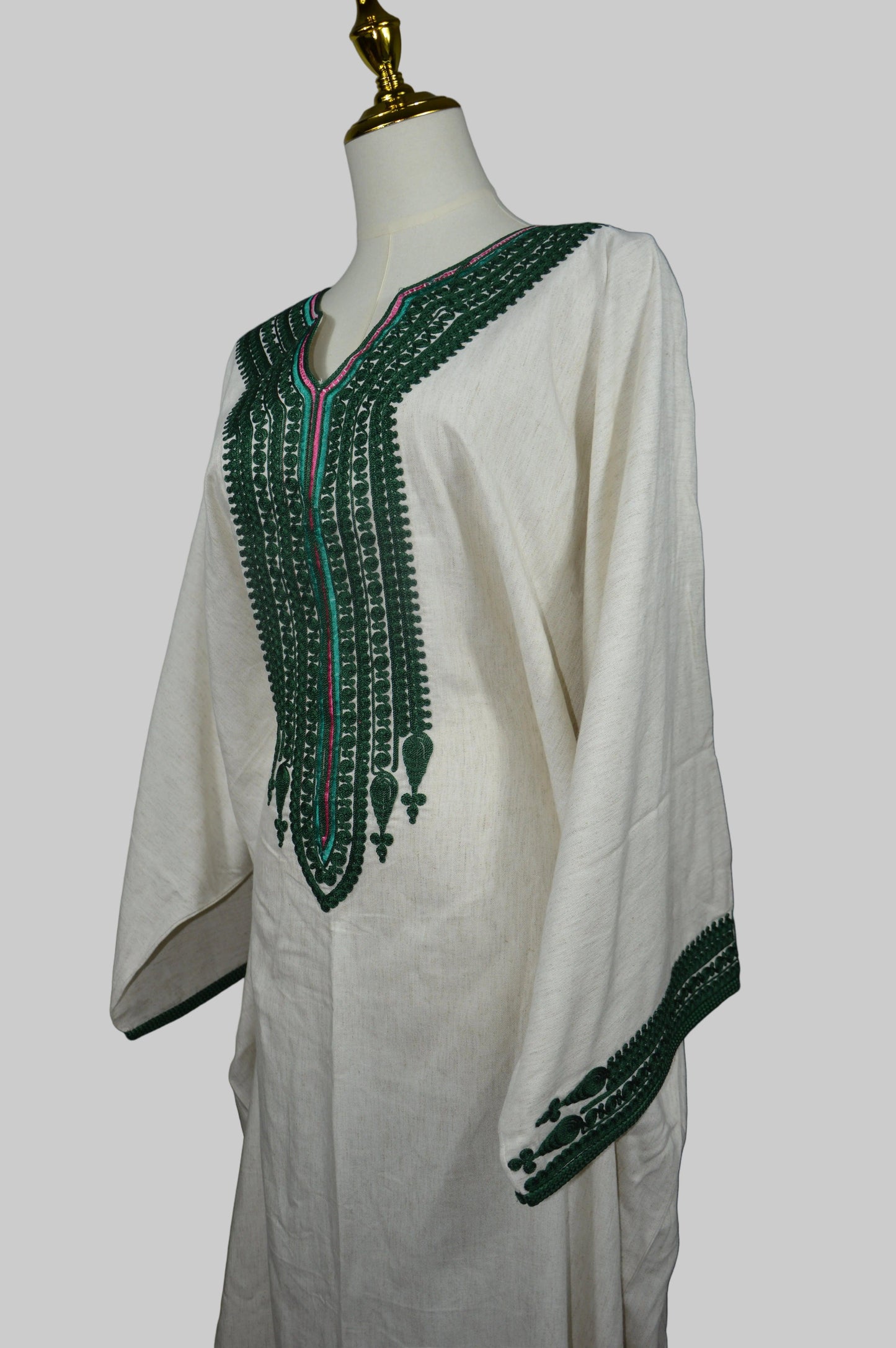 Gandoura farasha lin luxe - coupe fluide élégante - mode marocaine