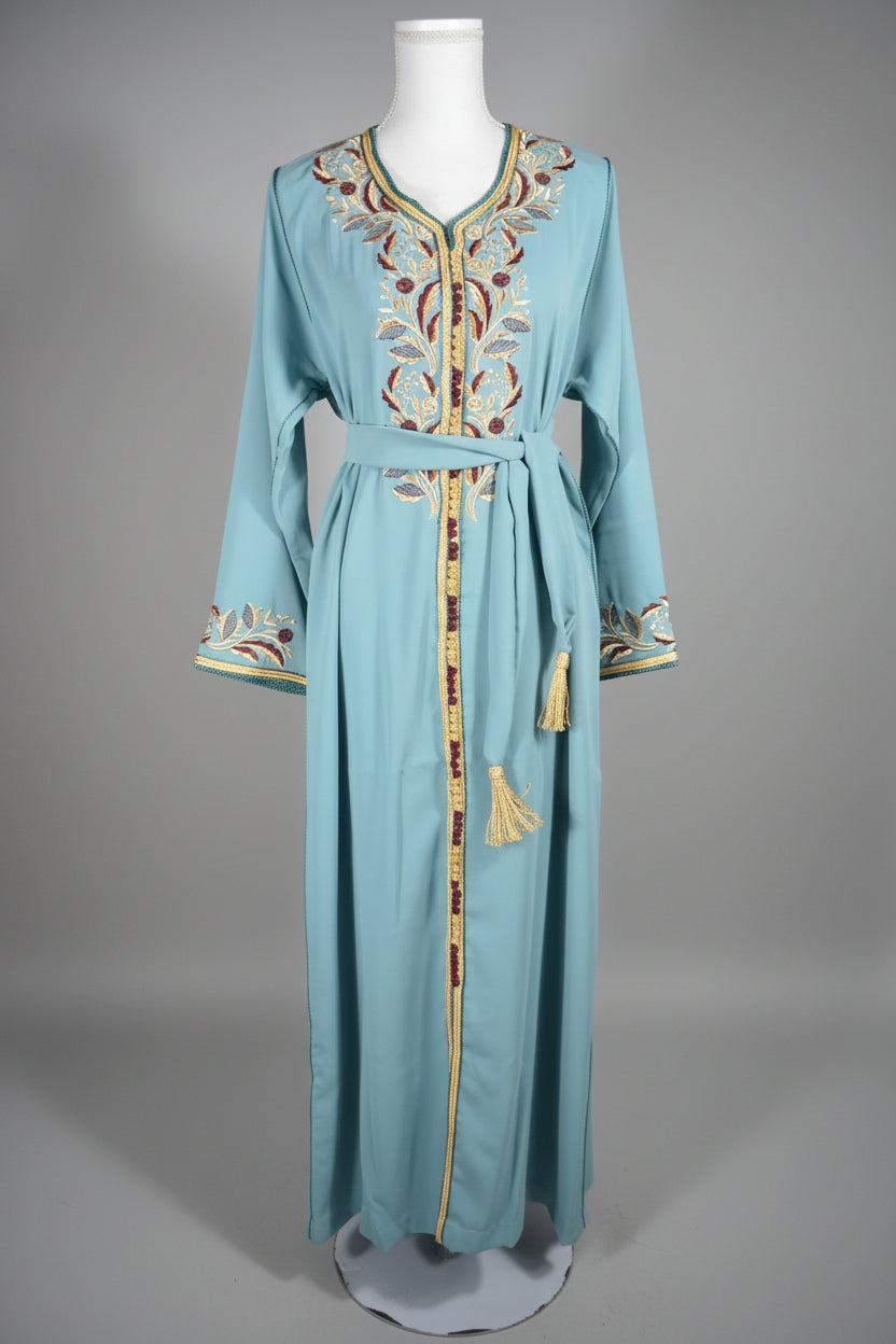 Gandoura Bleue – Sérénité & Élégance Marocaine