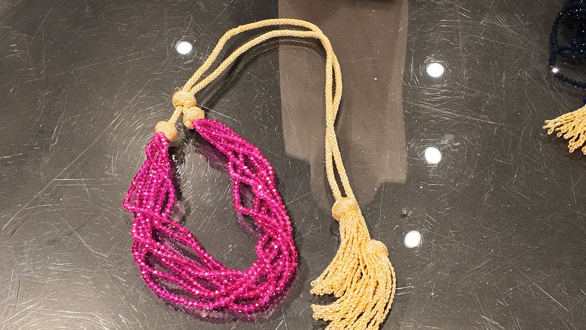 Collier torsadé rose à cordon doré – ZEYNAYA PRESTIGE – vue 2