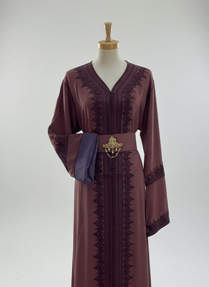 Caftan Mauve Élégance Royale