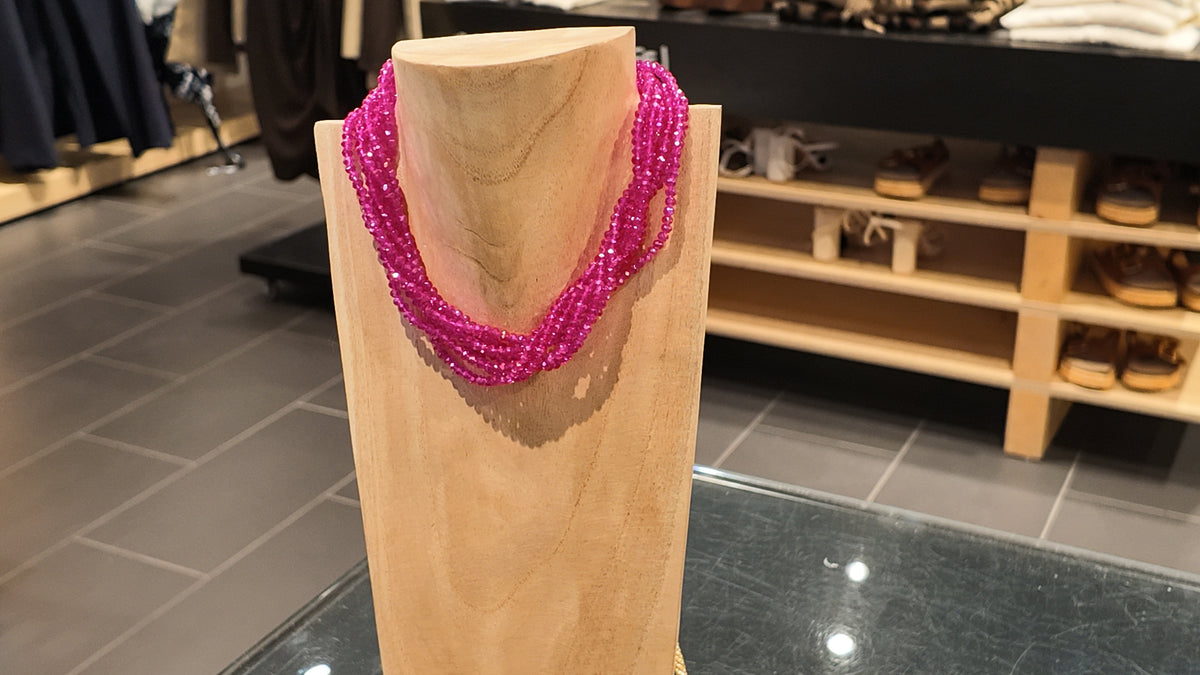 Collier torsadé rose à cordon doré – ZEYNAYA PRESTIGE