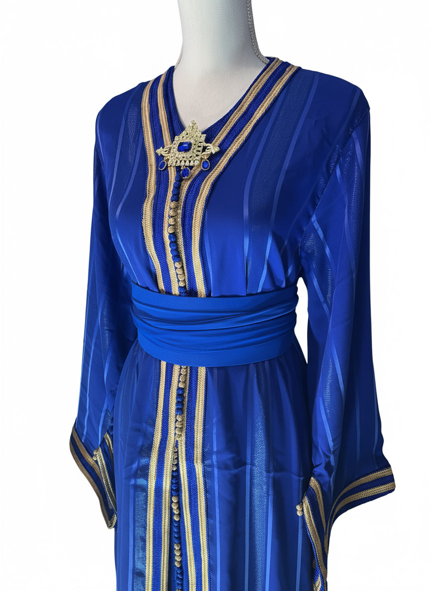 Caftan Royal JOHARA Bleu Éclat (takchita)