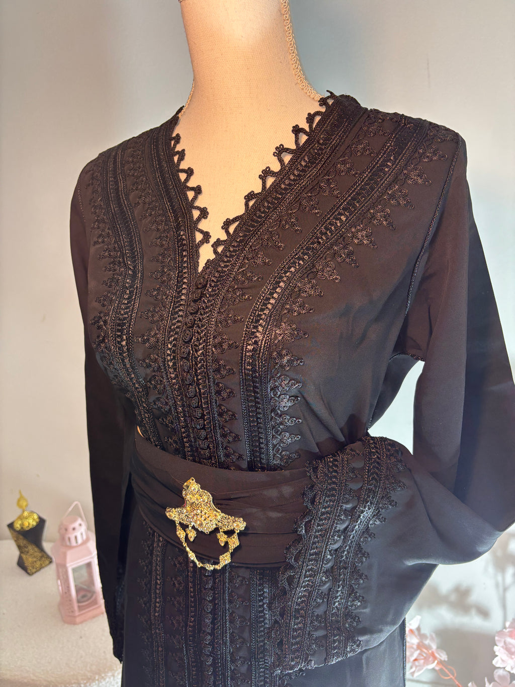 Caftan Malaik - Noire Élégance