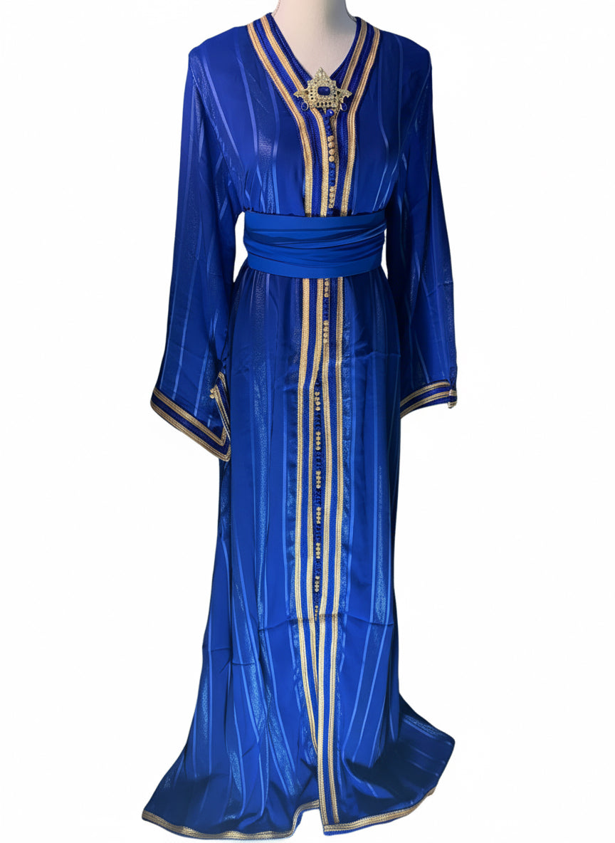 Caftan Royal JOHARA Bleu Éclat (takchita)
