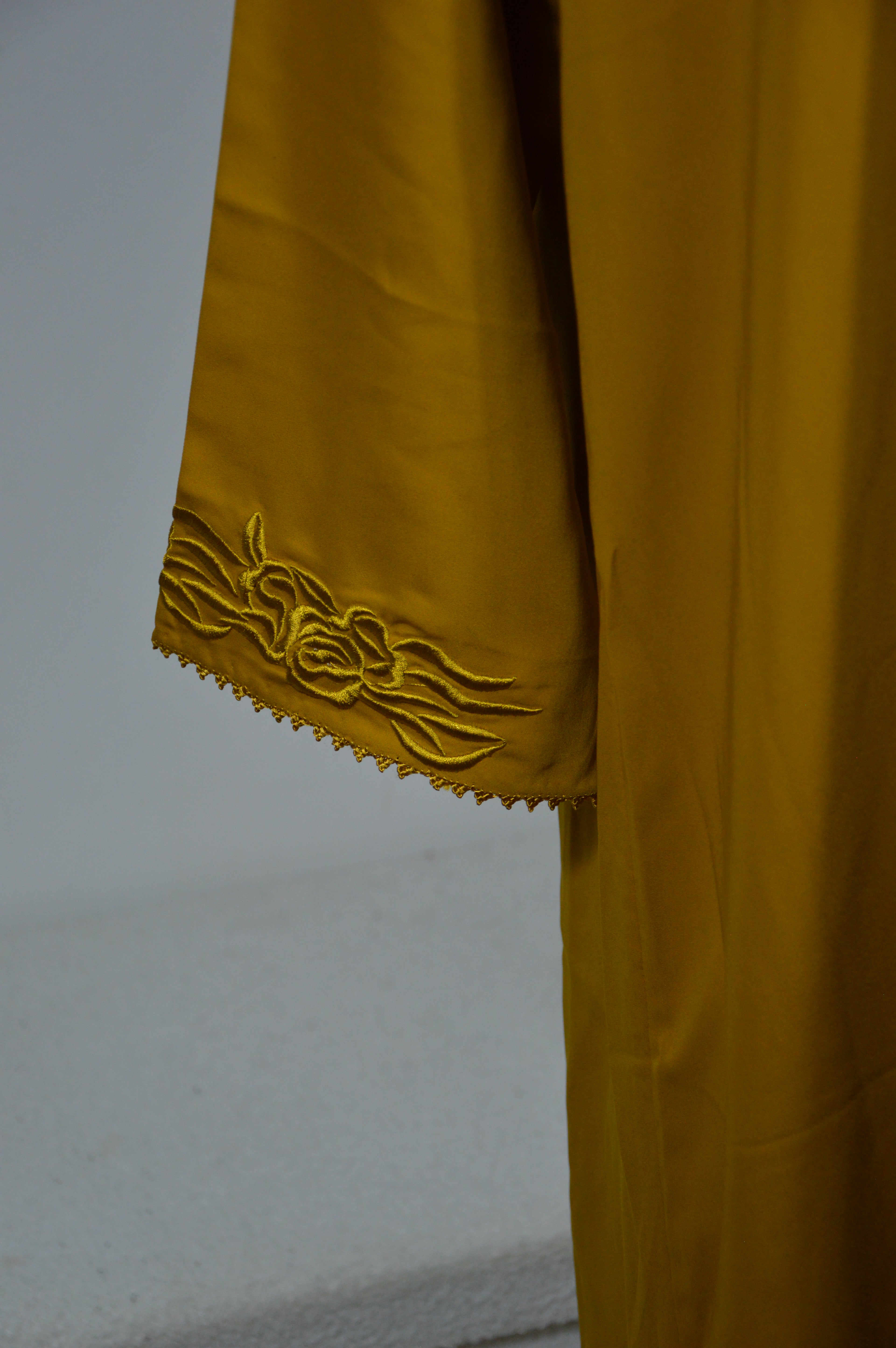 Jellaba 2 Pièces Moutarde - Caftan Marocain Femme Luxe