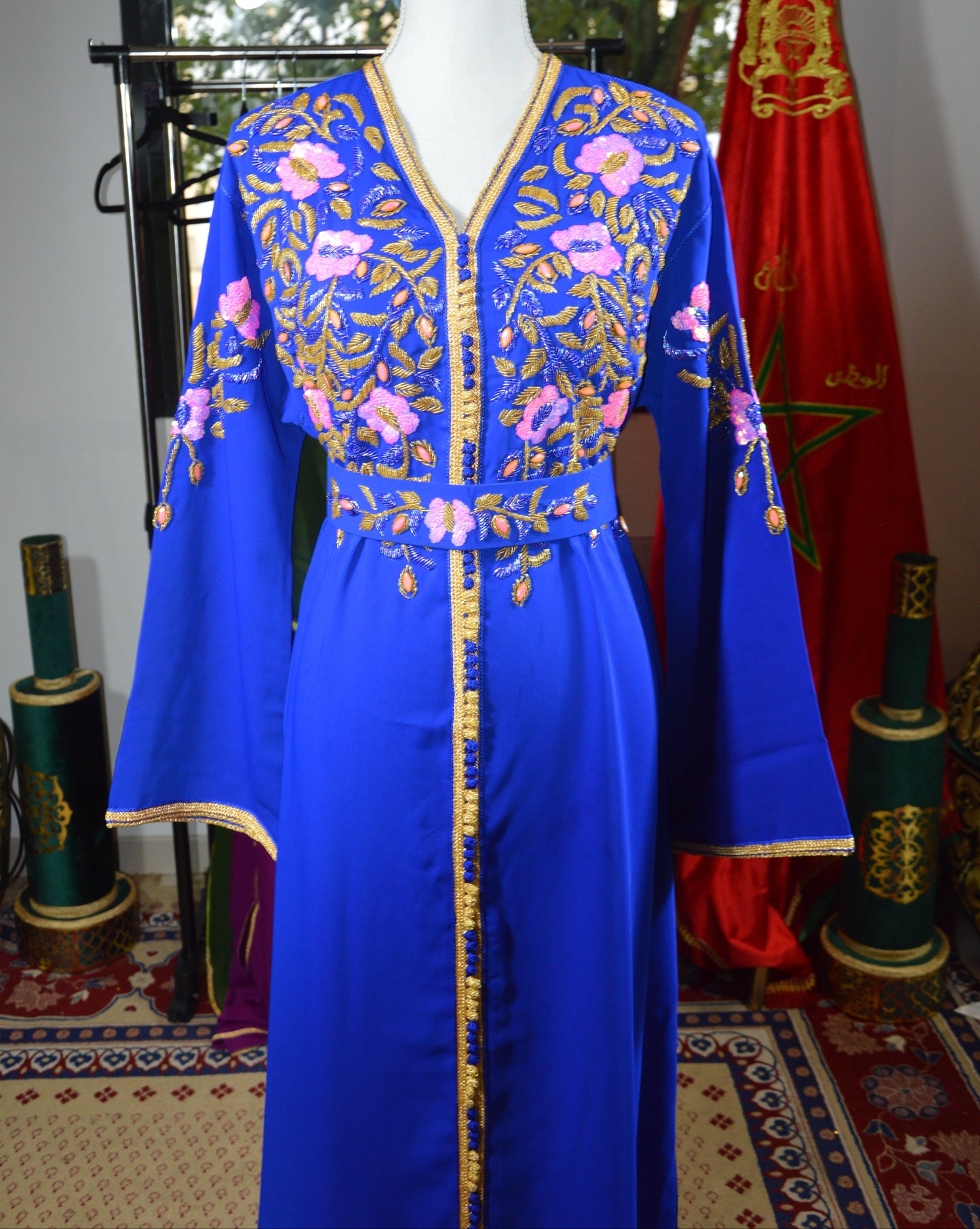 Caftan Bleu Royal Floral