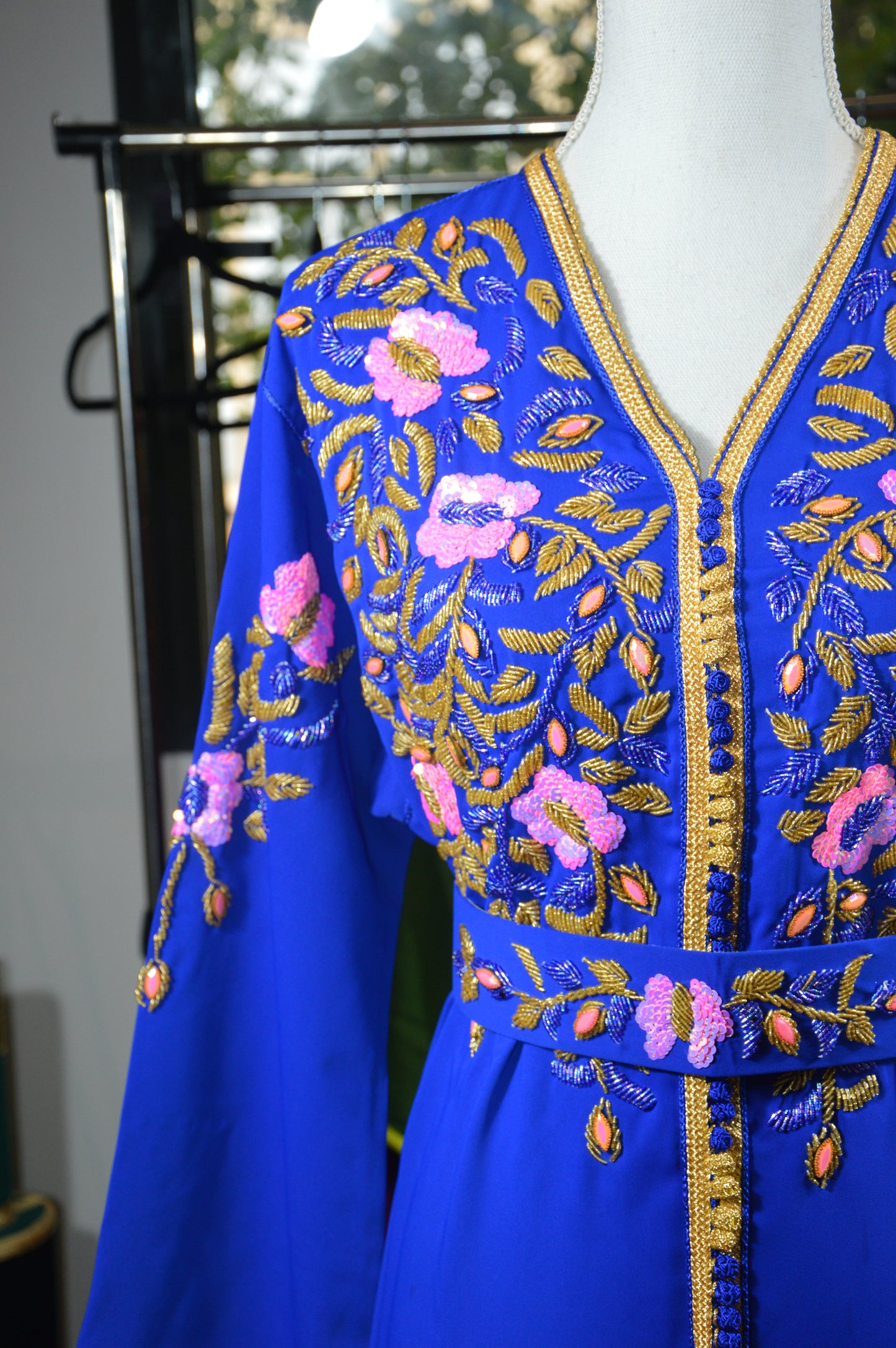Caftan Bleu Royal Floral