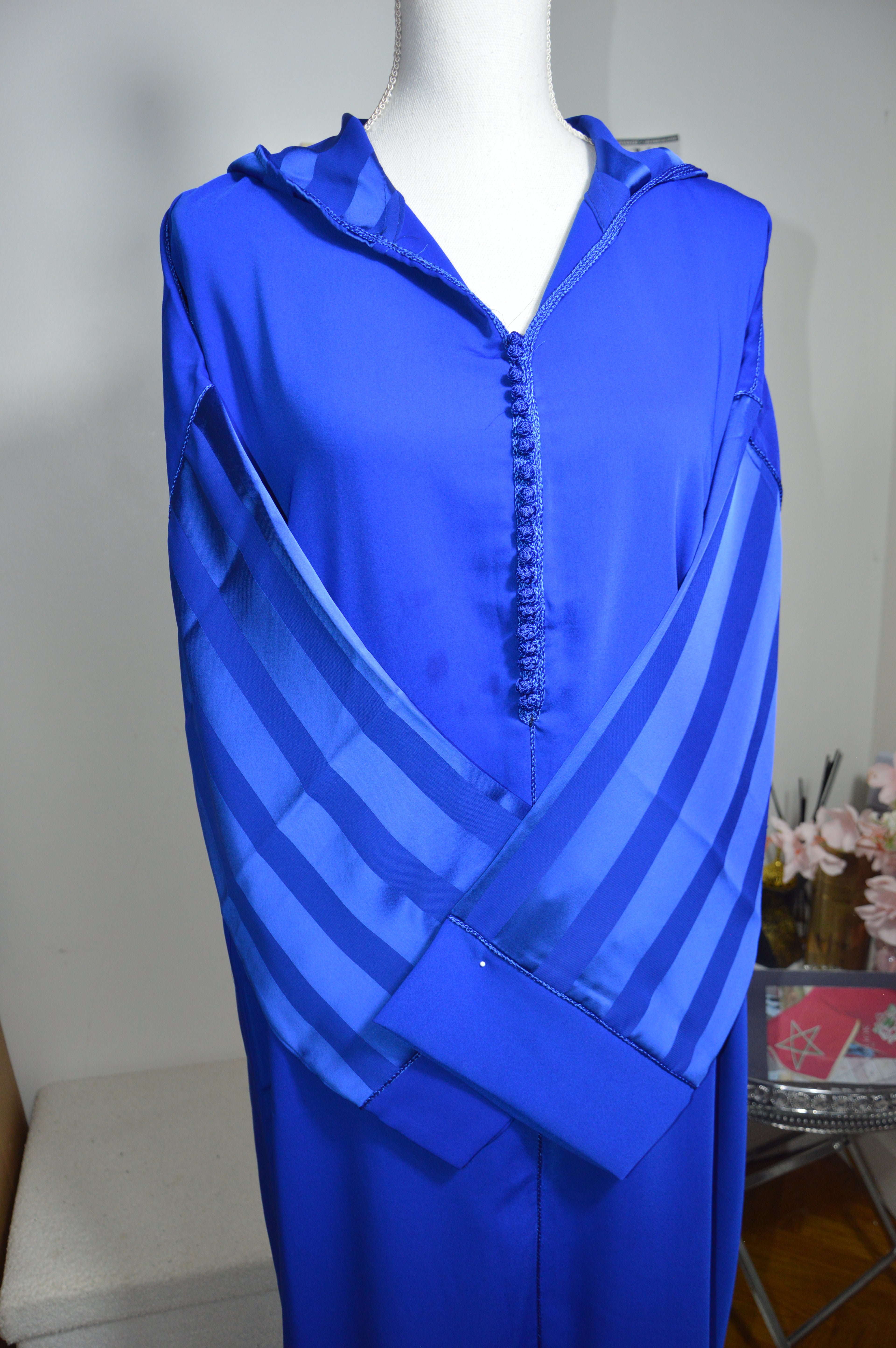 Jellaba Johara Bleu - Djellaba Marocaine de Luxe