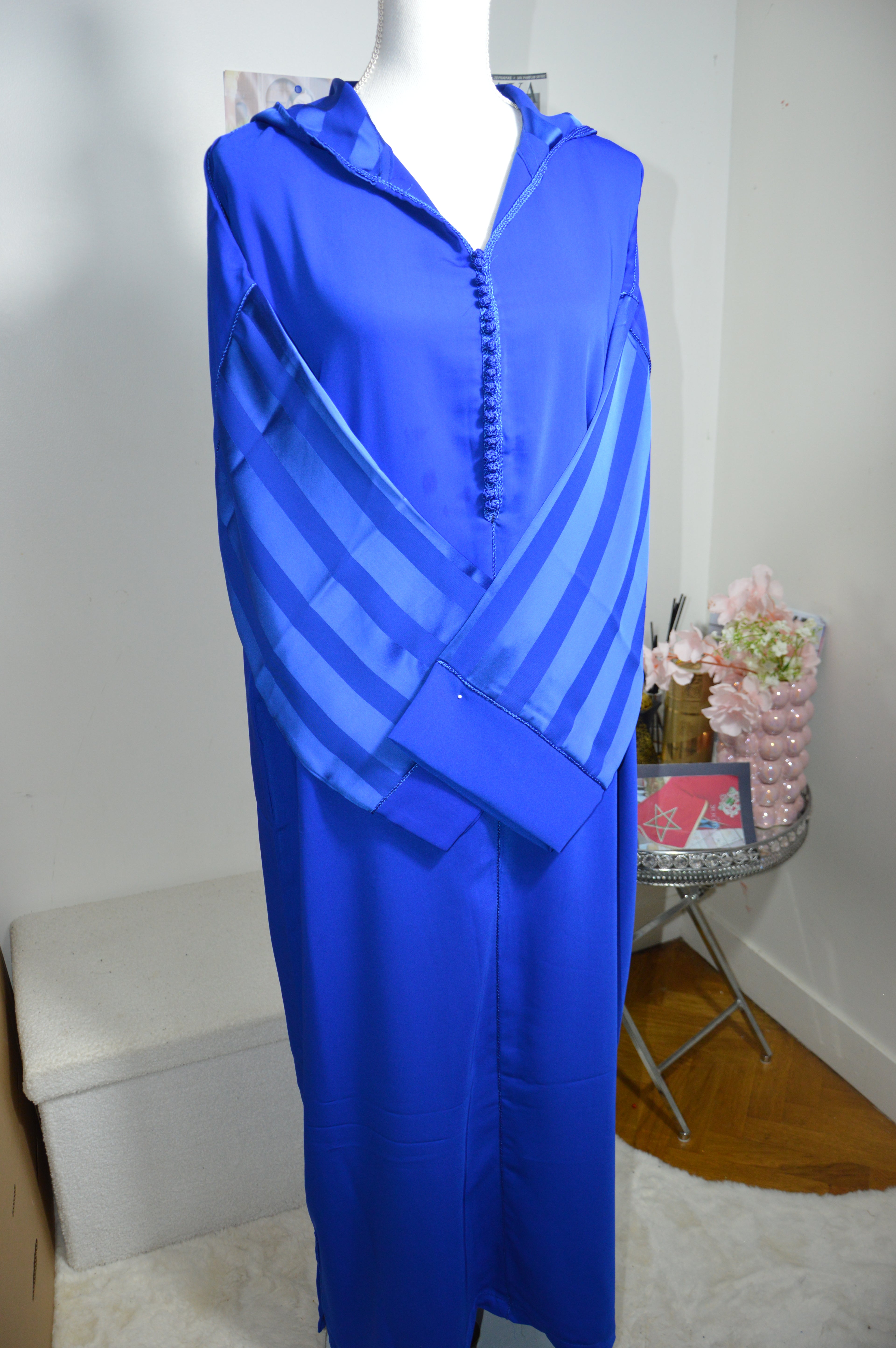 Jellaba Johara Bleu - Djellaba Marocaine de Luxe