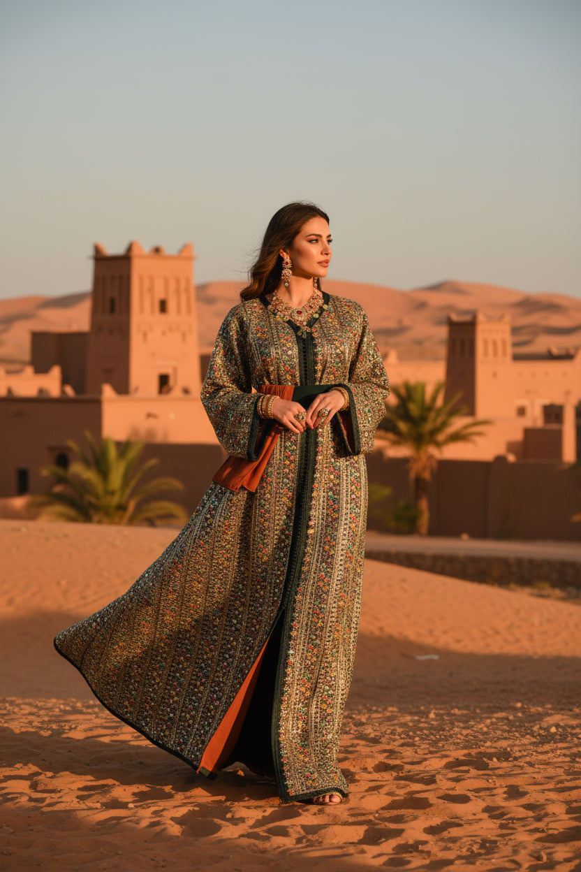 Caftan Sari Royale Multicolore – Zeynaya Collection