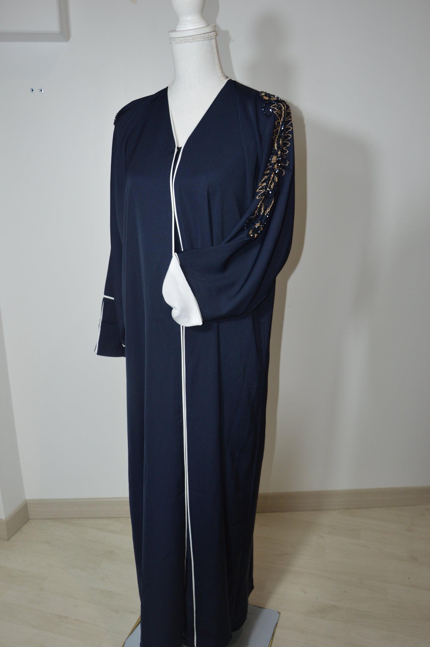 Abaya Perlé Bleu - collection dubai