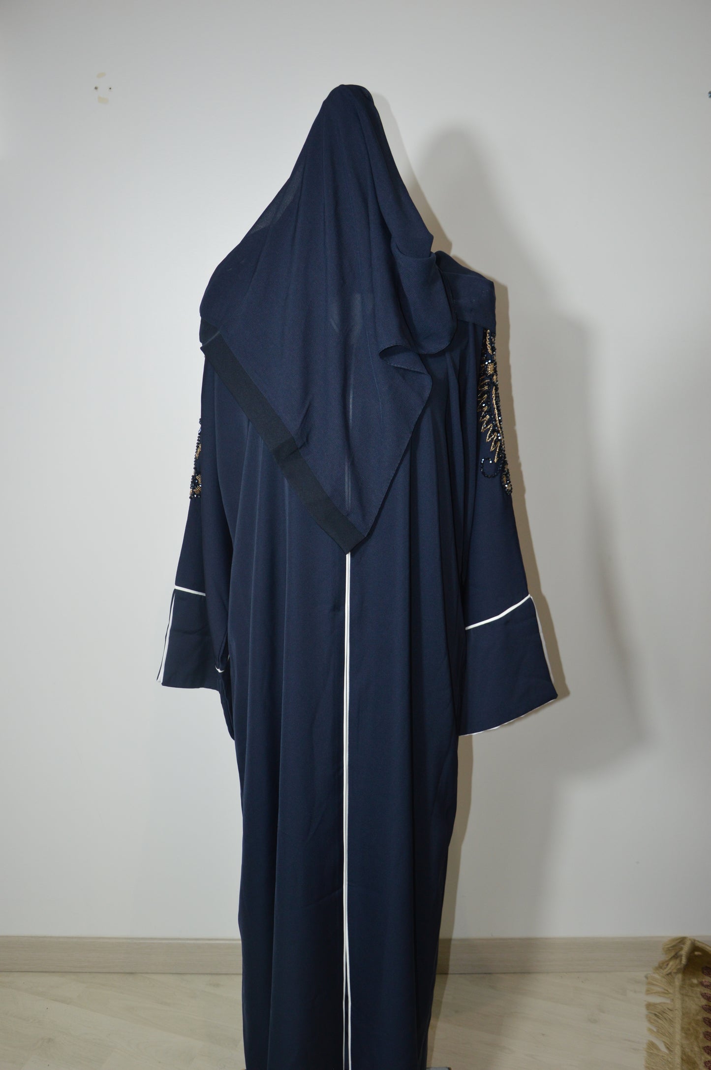 Abaya Perlé Bleu - collection dubai