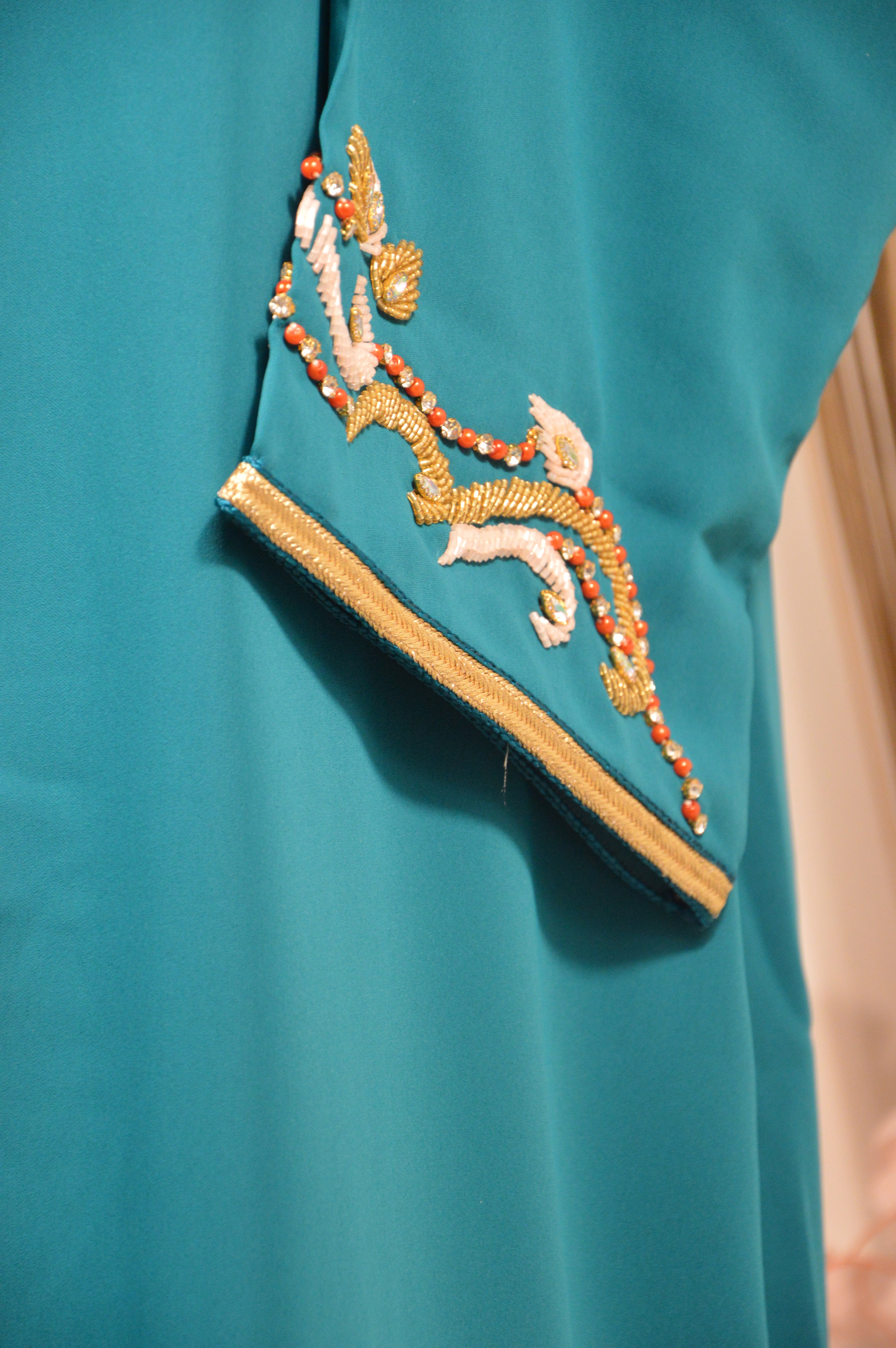 Caftan Turquoise Royal "Rêve Azuré"