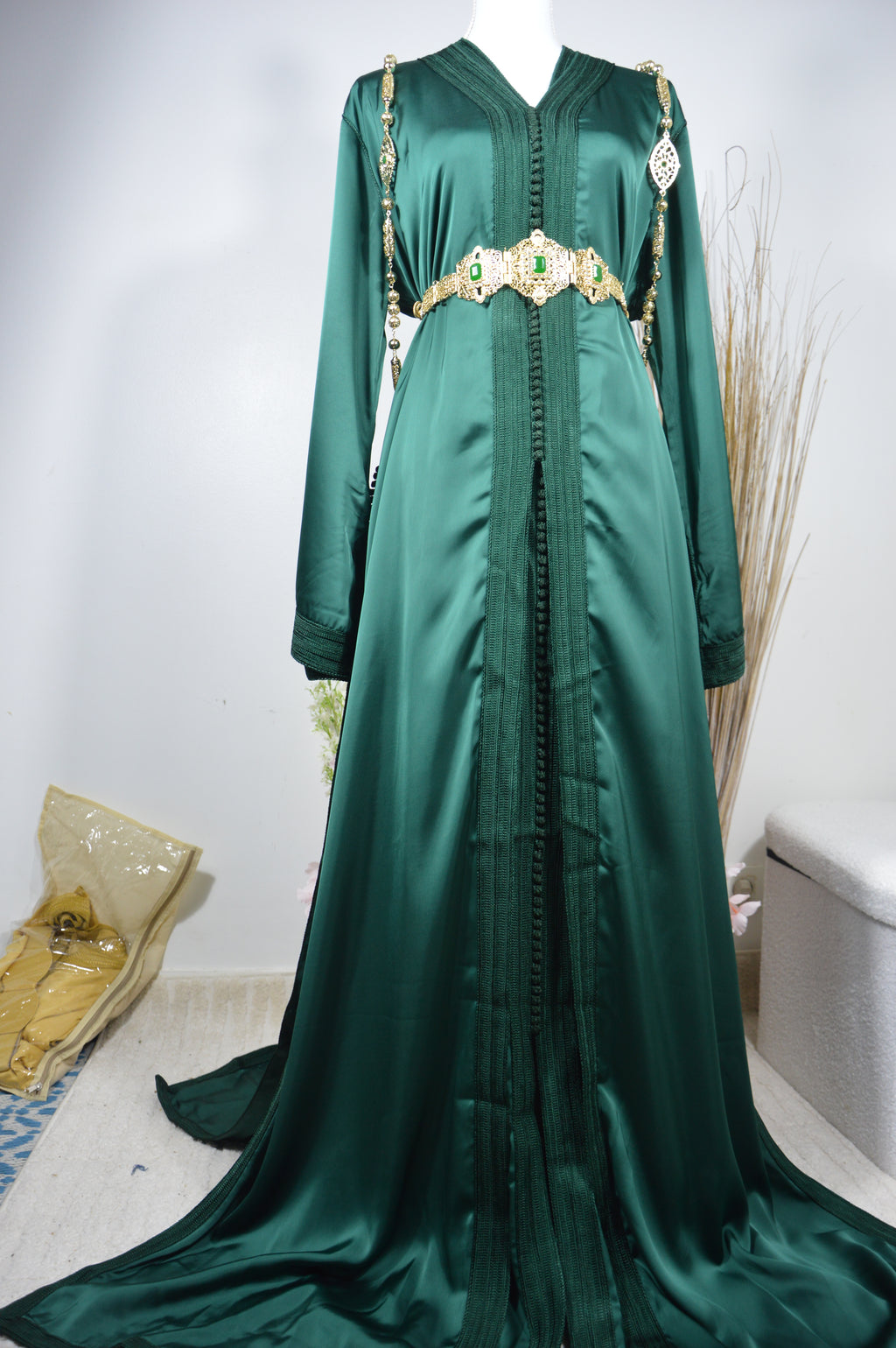 Takchita Crêpe de Soie Émeraude → “Jardin d’Émeraude”