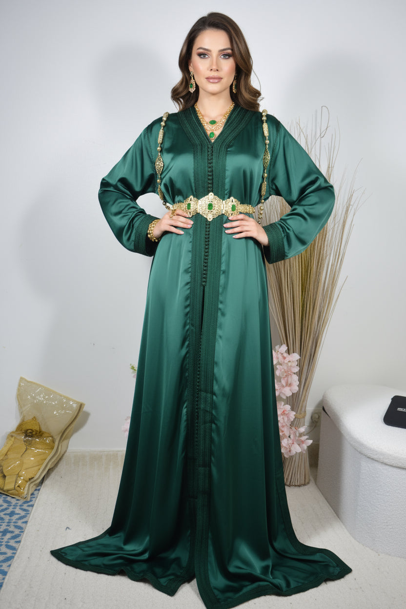 Takchita Crêpe de Soie Émeraude → “Jardin d’Émeraude”