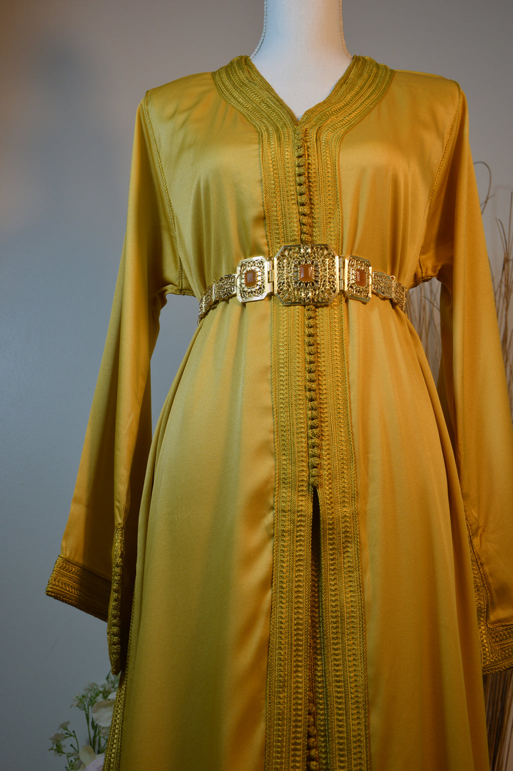 Takchita Crêpe de soie Or “Éclat d’Aurore”