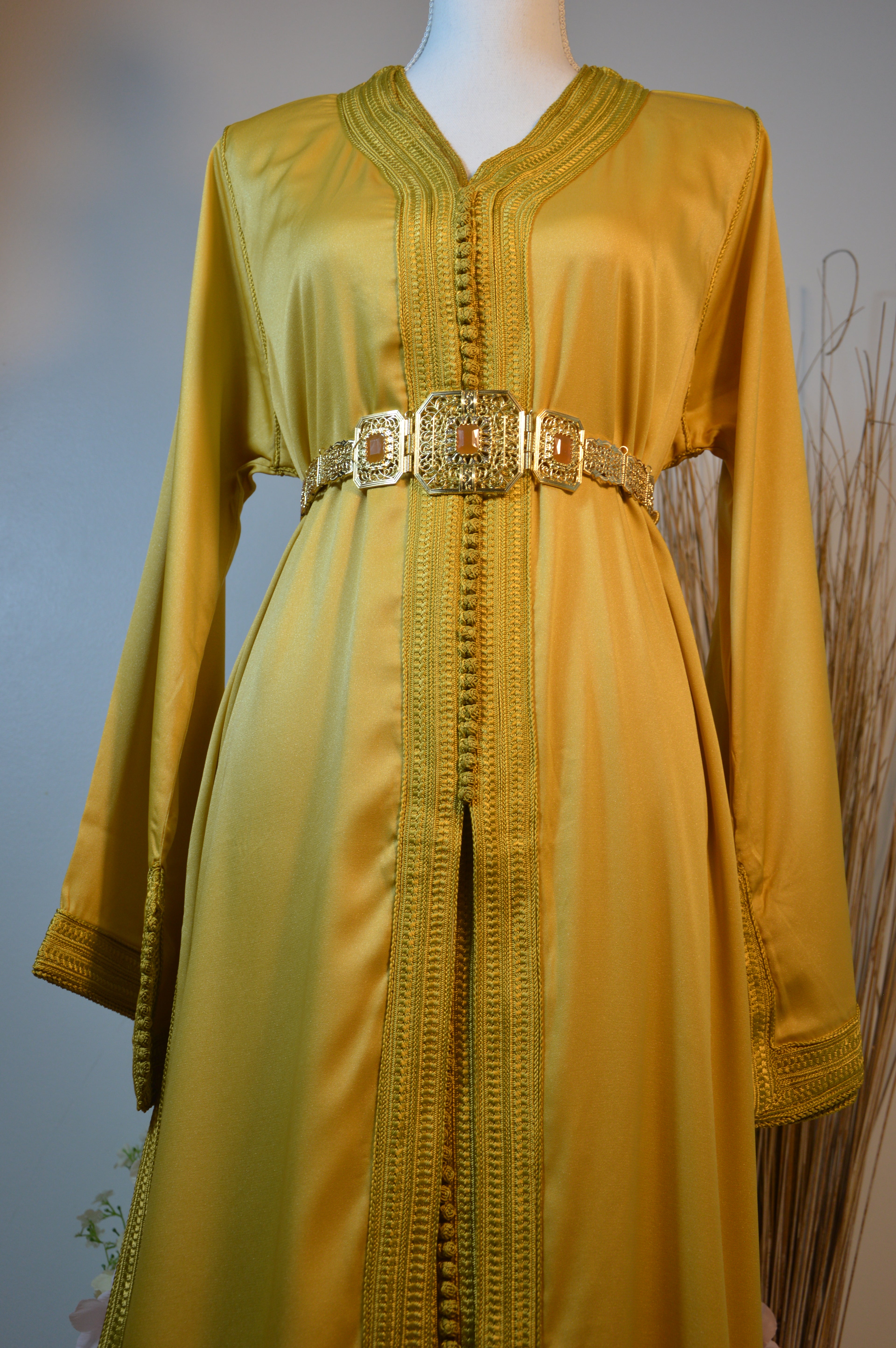 Takchita Crêpe de soie Or “Éclat d’Aurore”