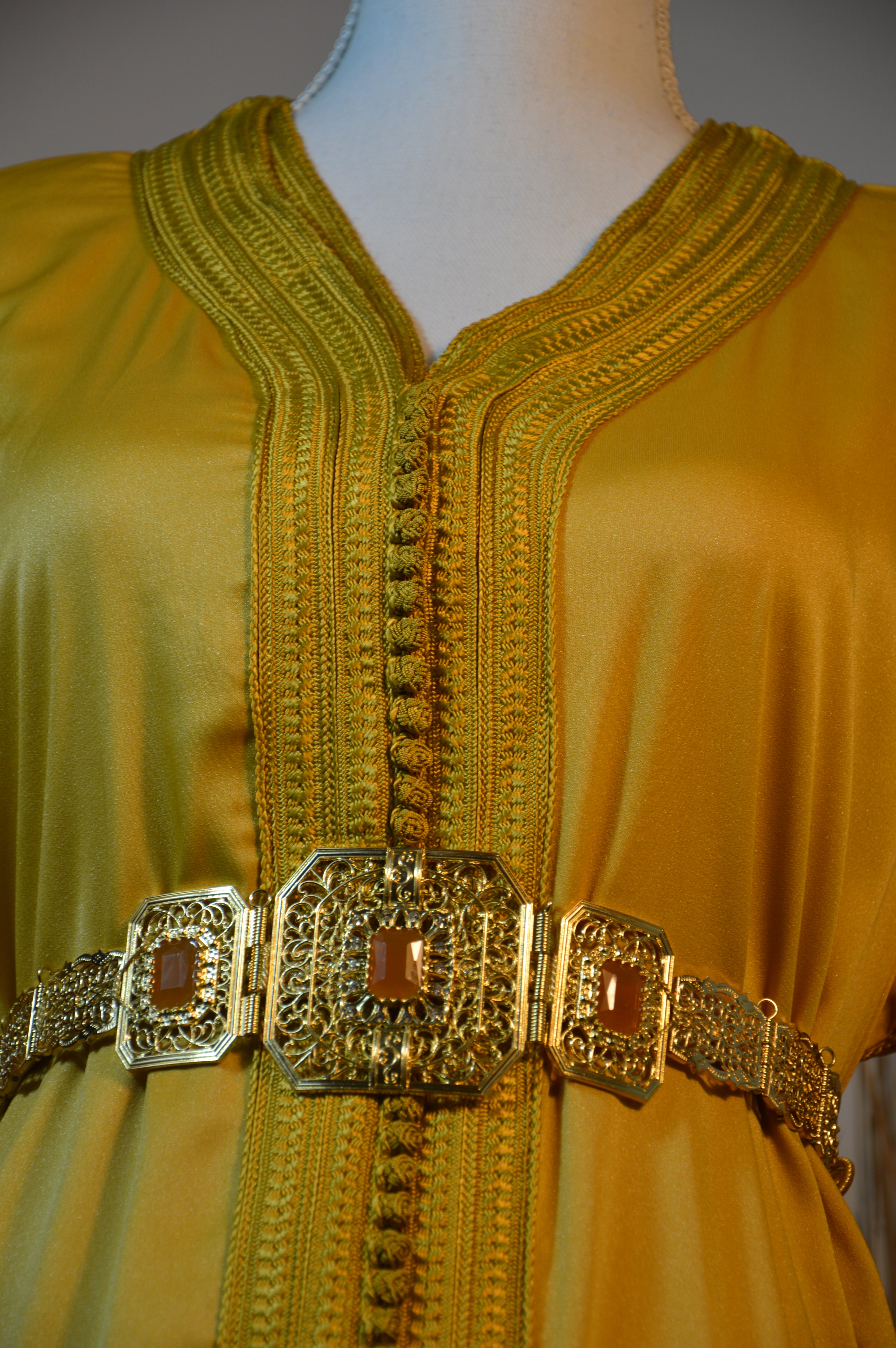 Takchita Crêpe de soie Or “Éclat d’Aurore”