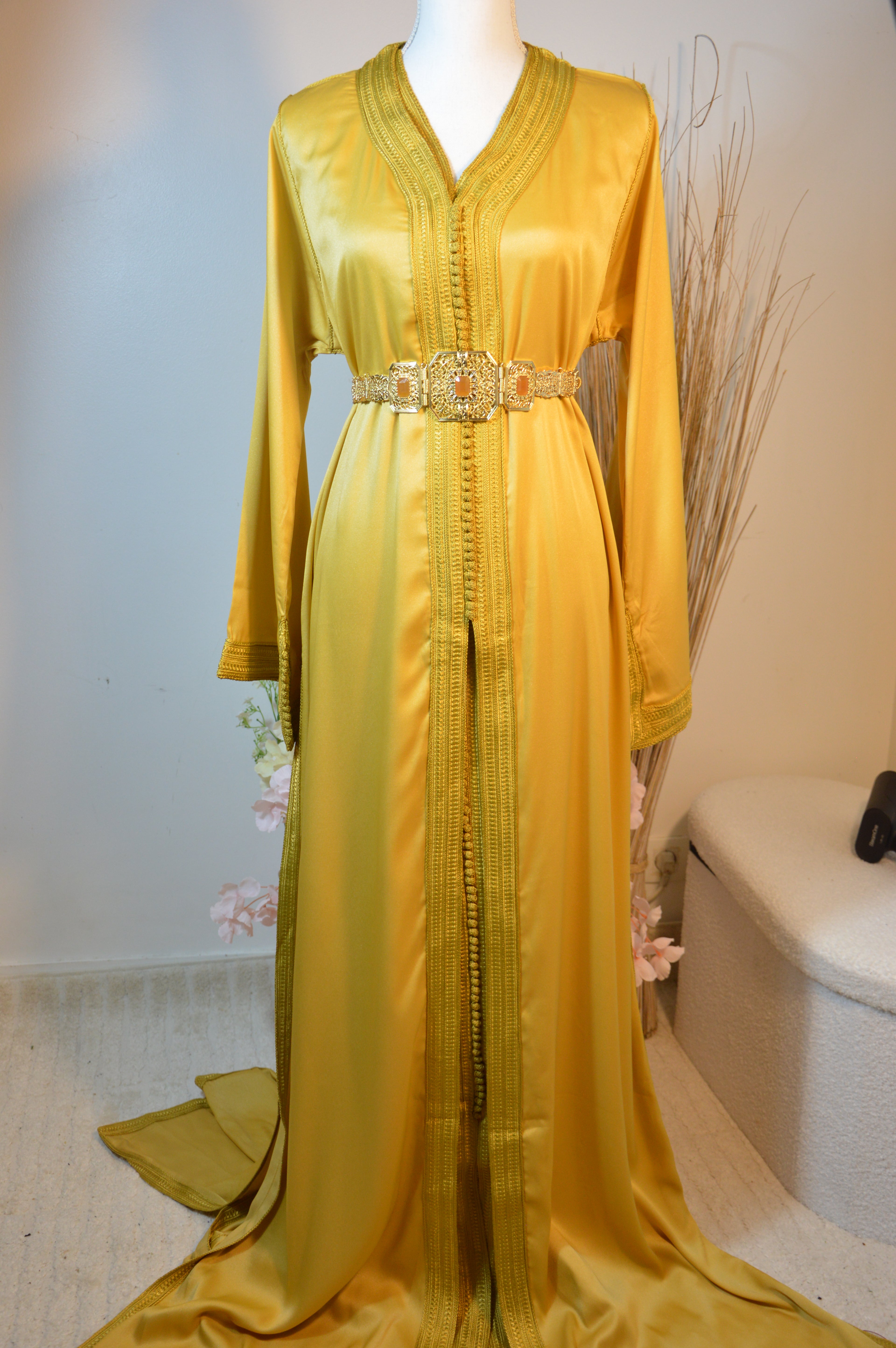 Takchita Crêpe de soie Or “Éclat d’Aurore”