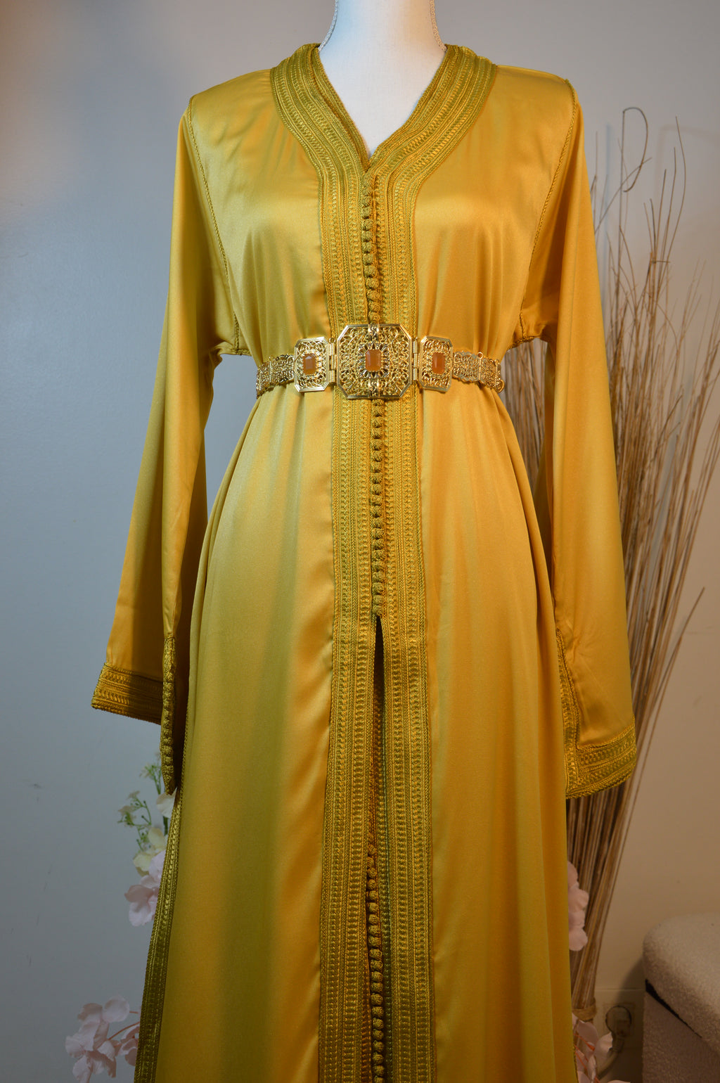 Takchita Crêpe de soie Or “Éclat d’Aurore”