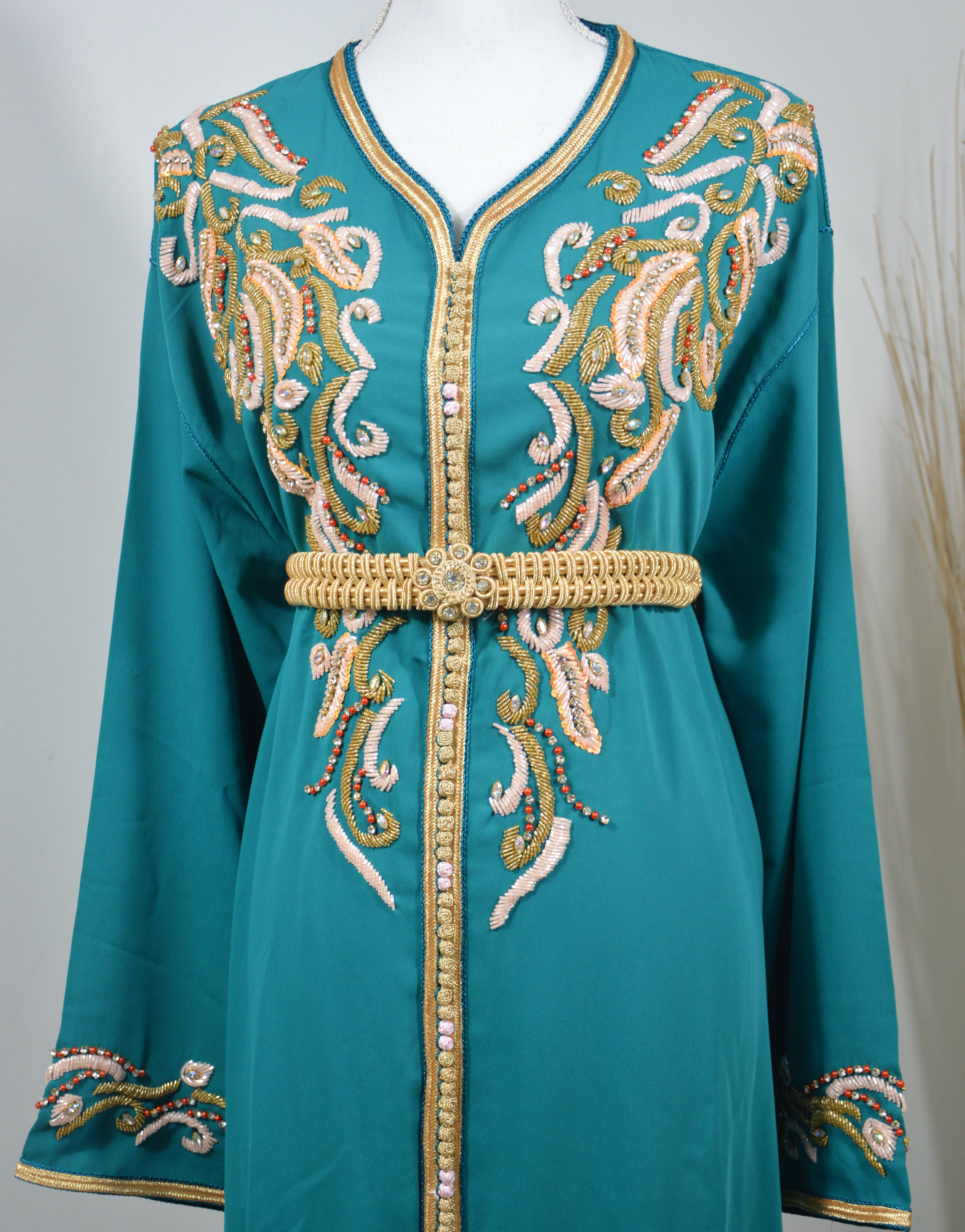 Caftan Turquoise Royal "Rêve Azuré"
