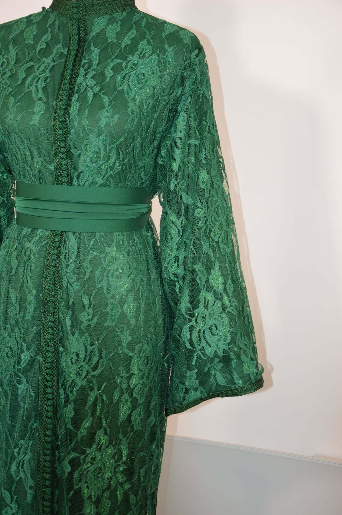 Caftan Sirène Dentelle Vert Royal