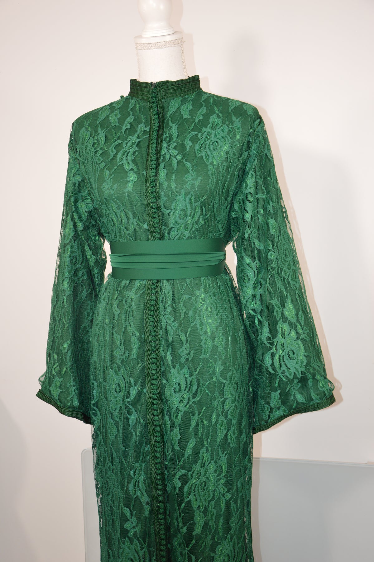 Caftan Sirène Dentelle Vert Royal