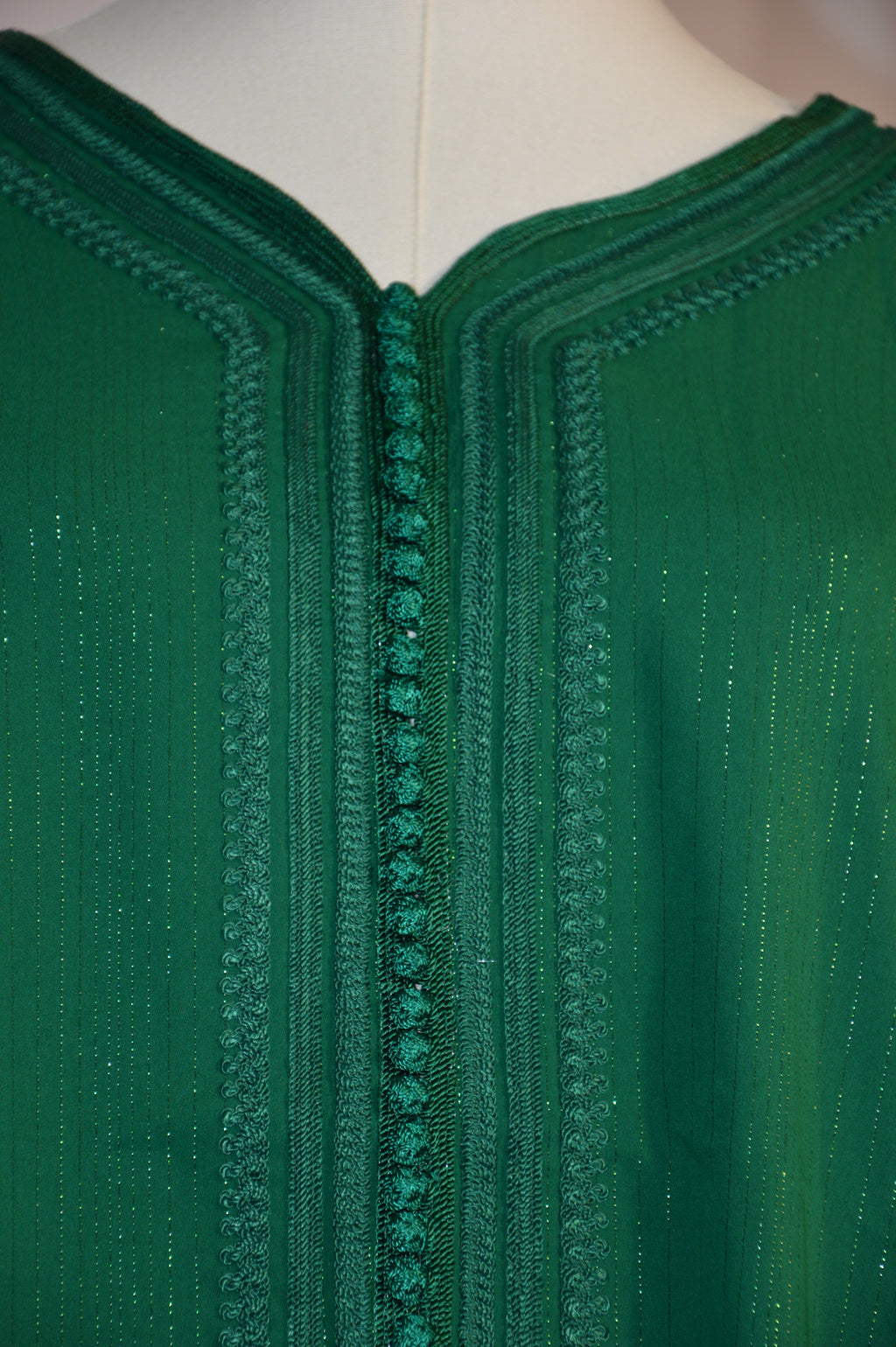 Gandoura Orientale Pailletée – Vert Émeraude