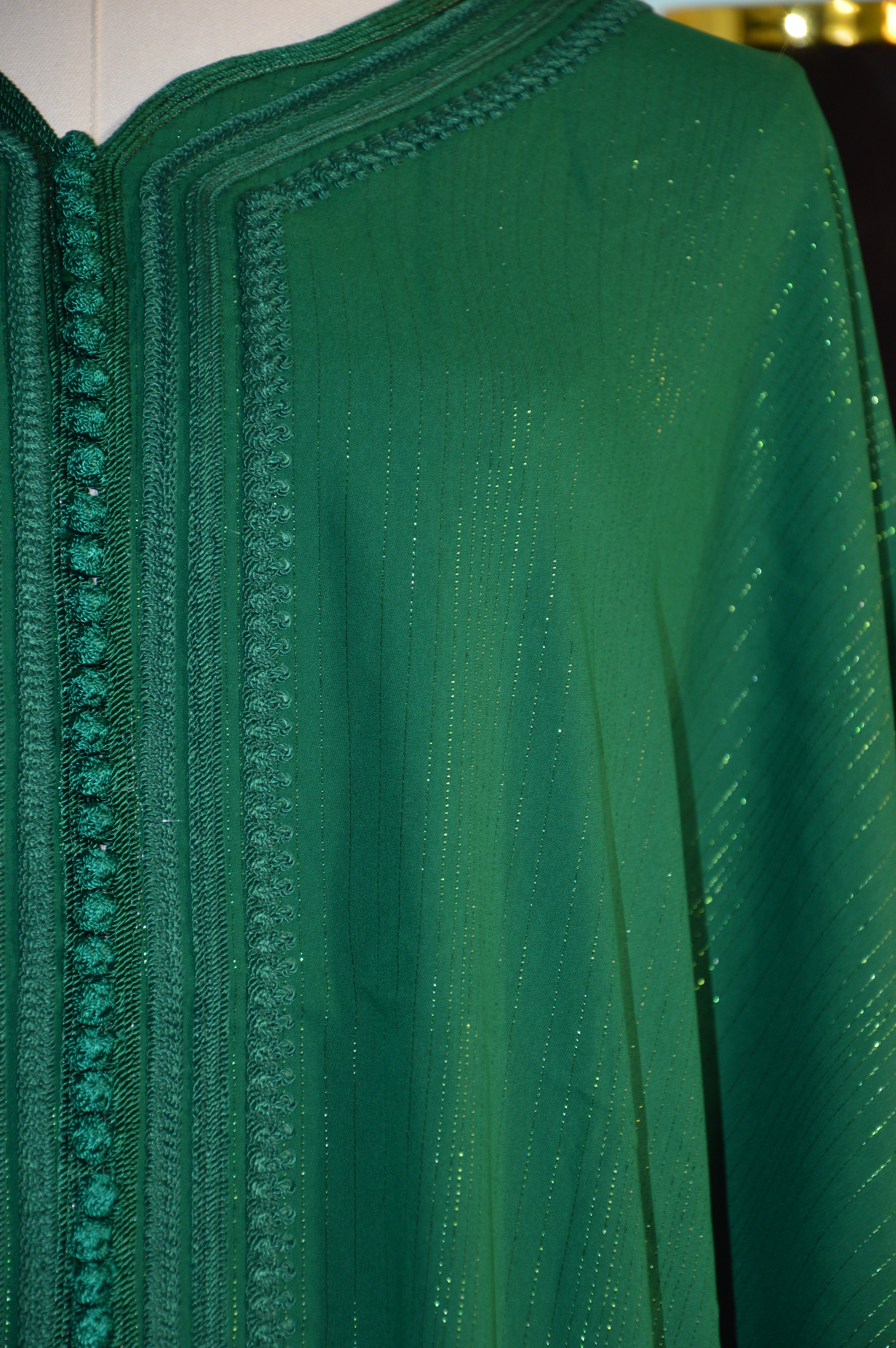 Gandoura Orientale Pailletée – Vert Émeraude