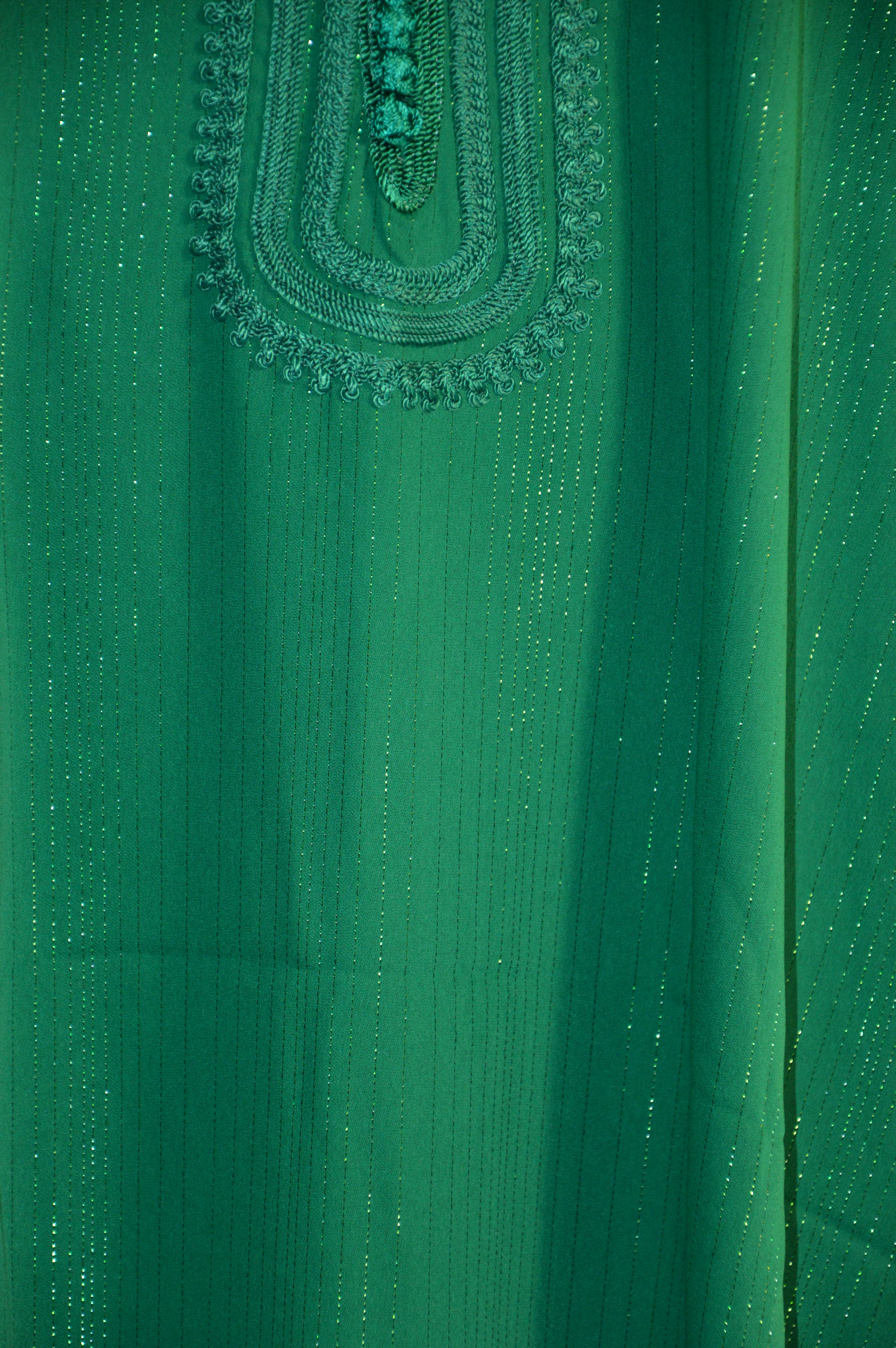 Gandoura Orientale Pailletée – Vert Émeraude