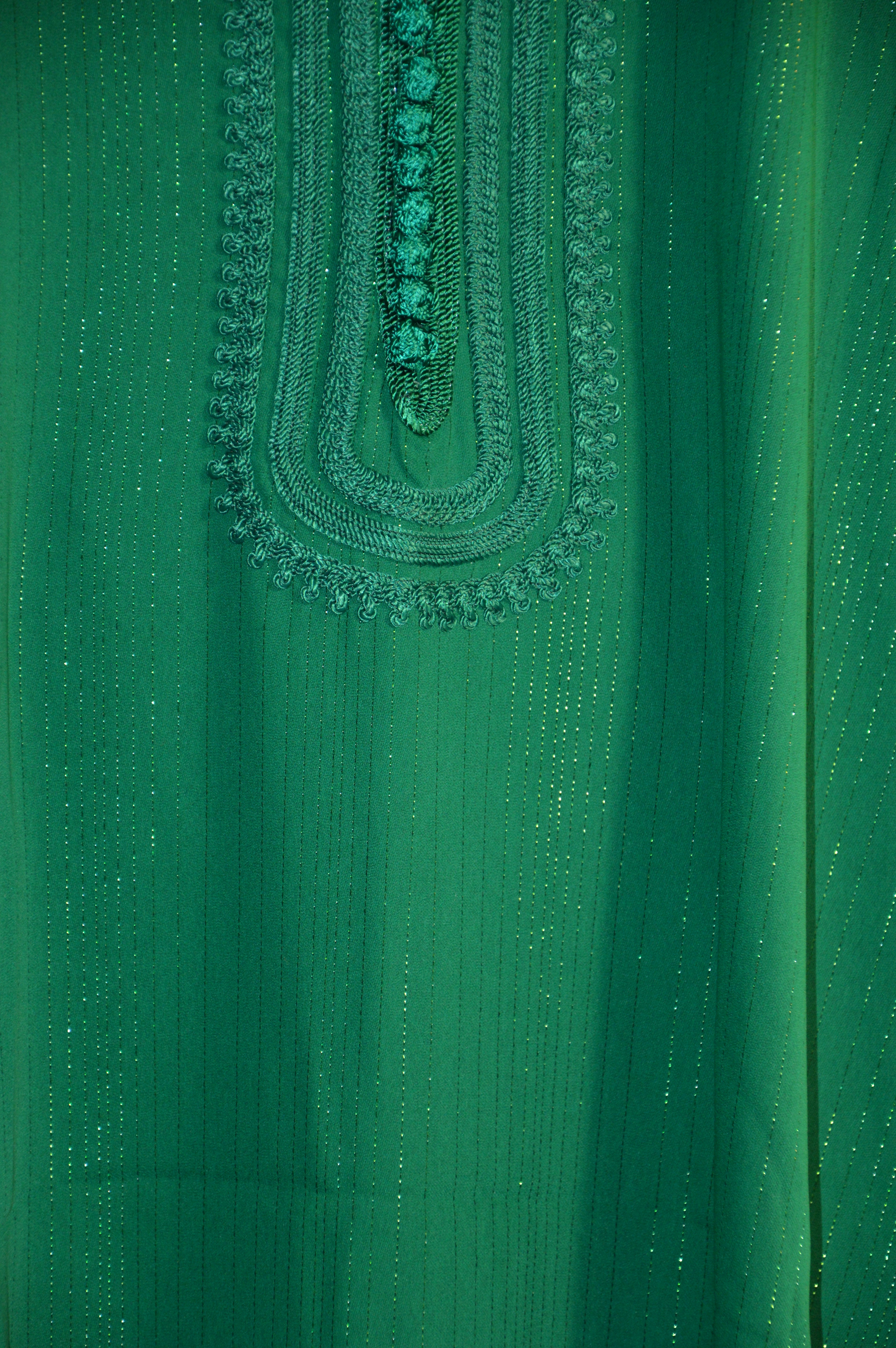 Gandoura Orientale Pailletée – Vert Émeraude