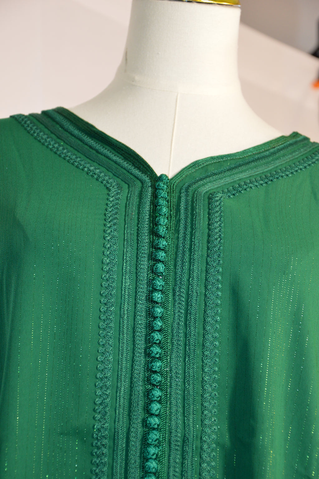 Gandoura Orientale Pailletée – Vert Émeraude