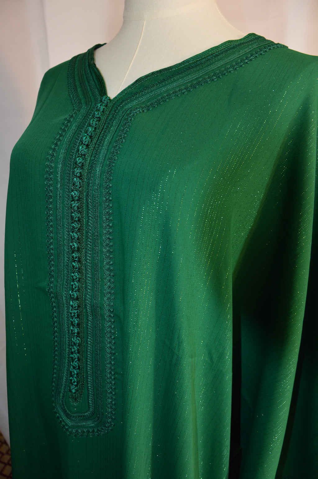 Gandoura Orientale Pailletée – Vert Émeraude