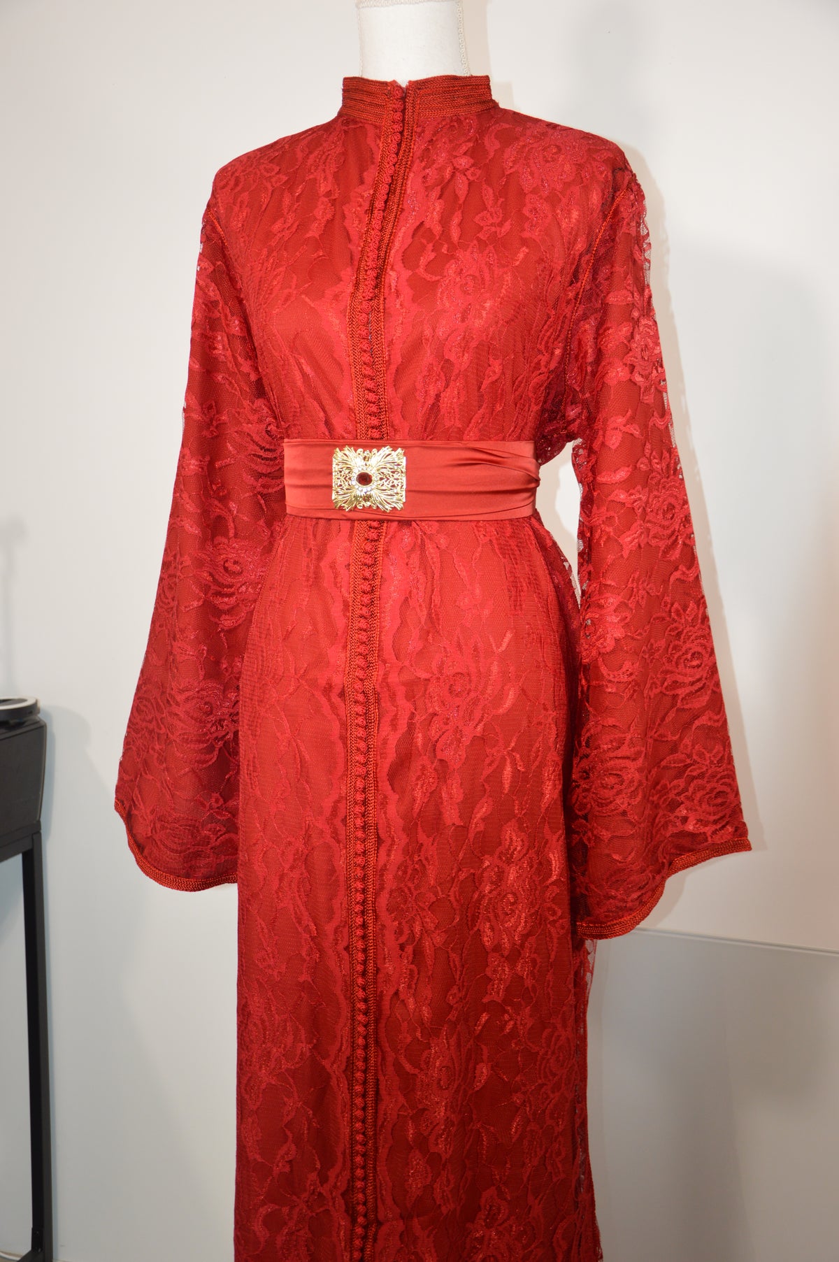 Caftan Sirène Dentelle Rouge