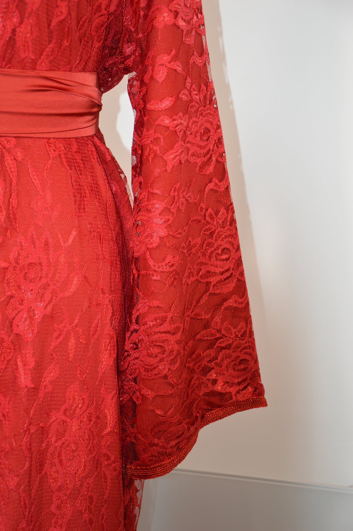 Caftan Sirène Dentelle Rouge