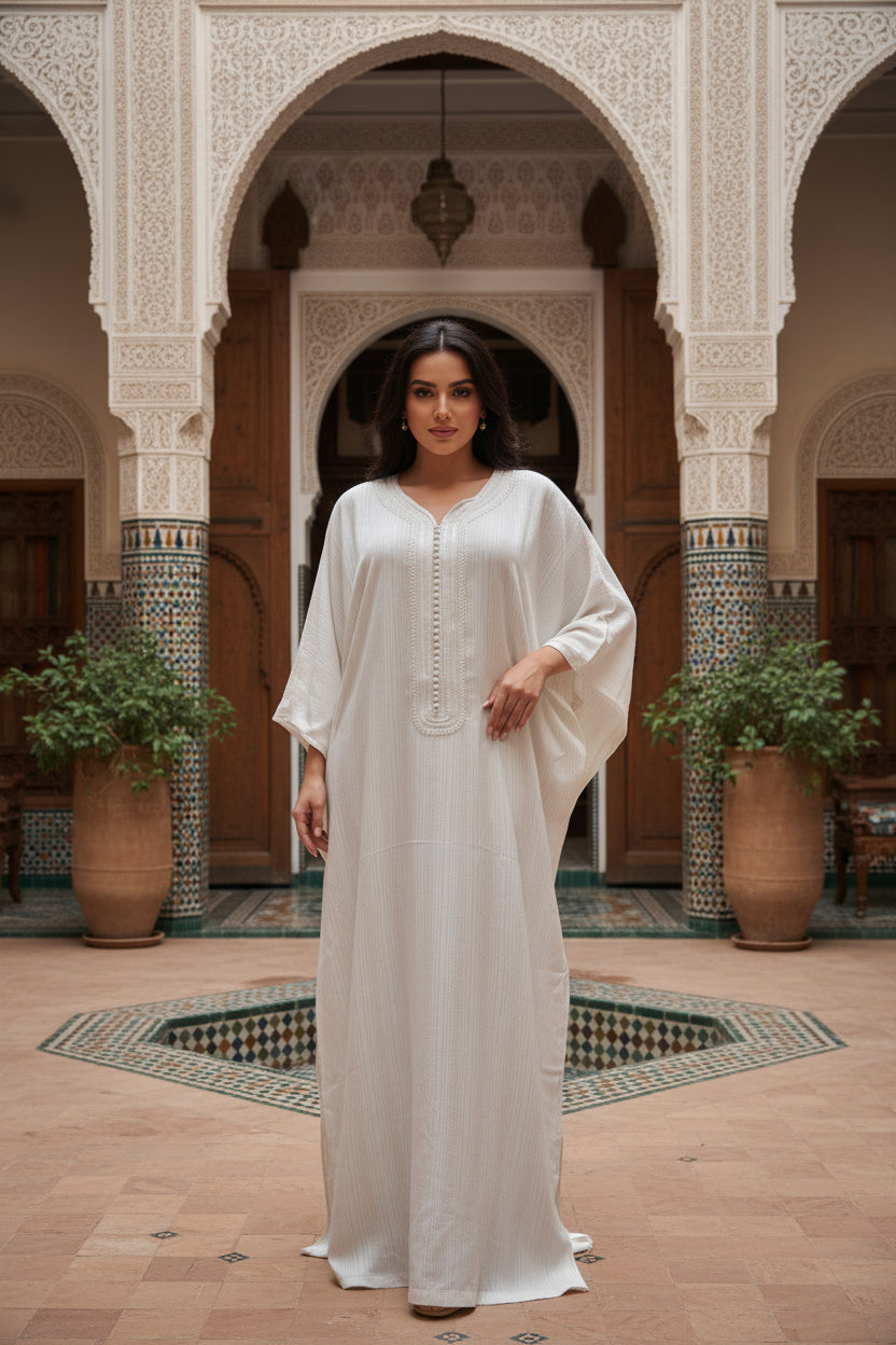 Gandoura Pailletée Blanche