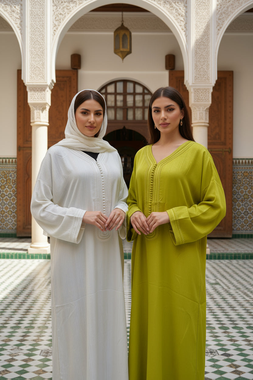 Gandoura Orientale Pailletée – Vert Pistache