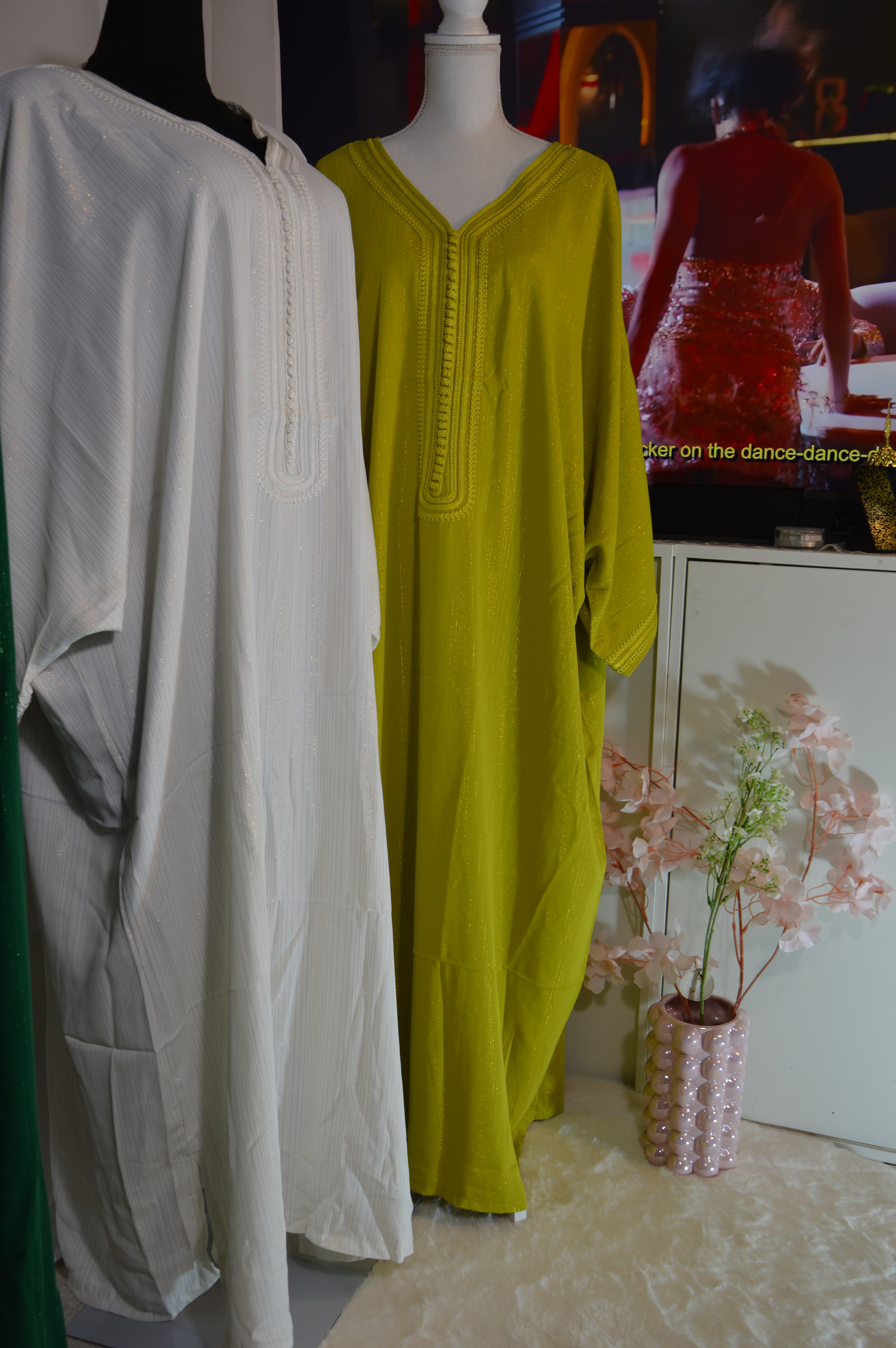 Gandoura Orientale Pailletée – Vert Pistache