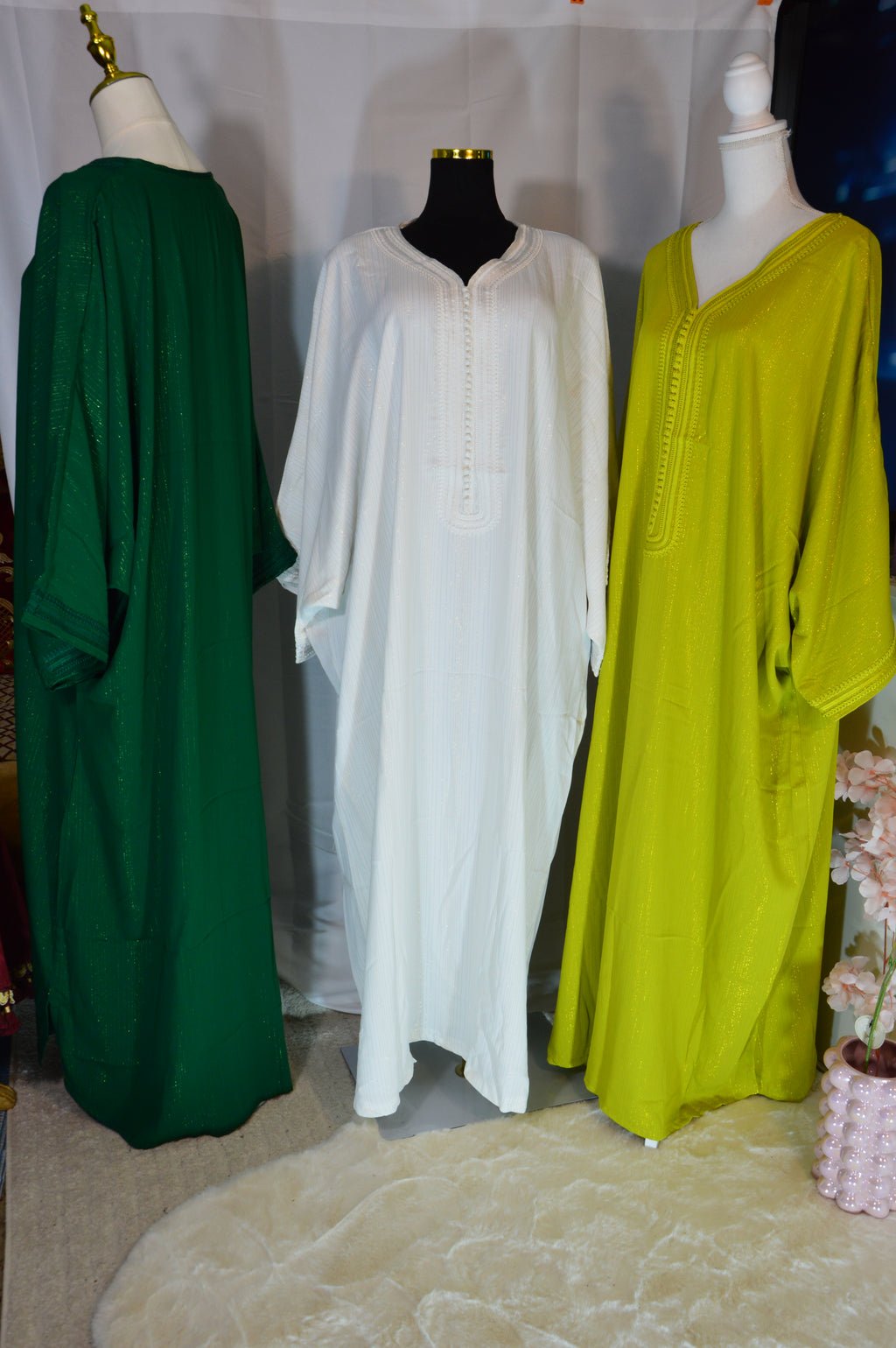 Gandoura Orientale Pailletée – Vert Émeraude