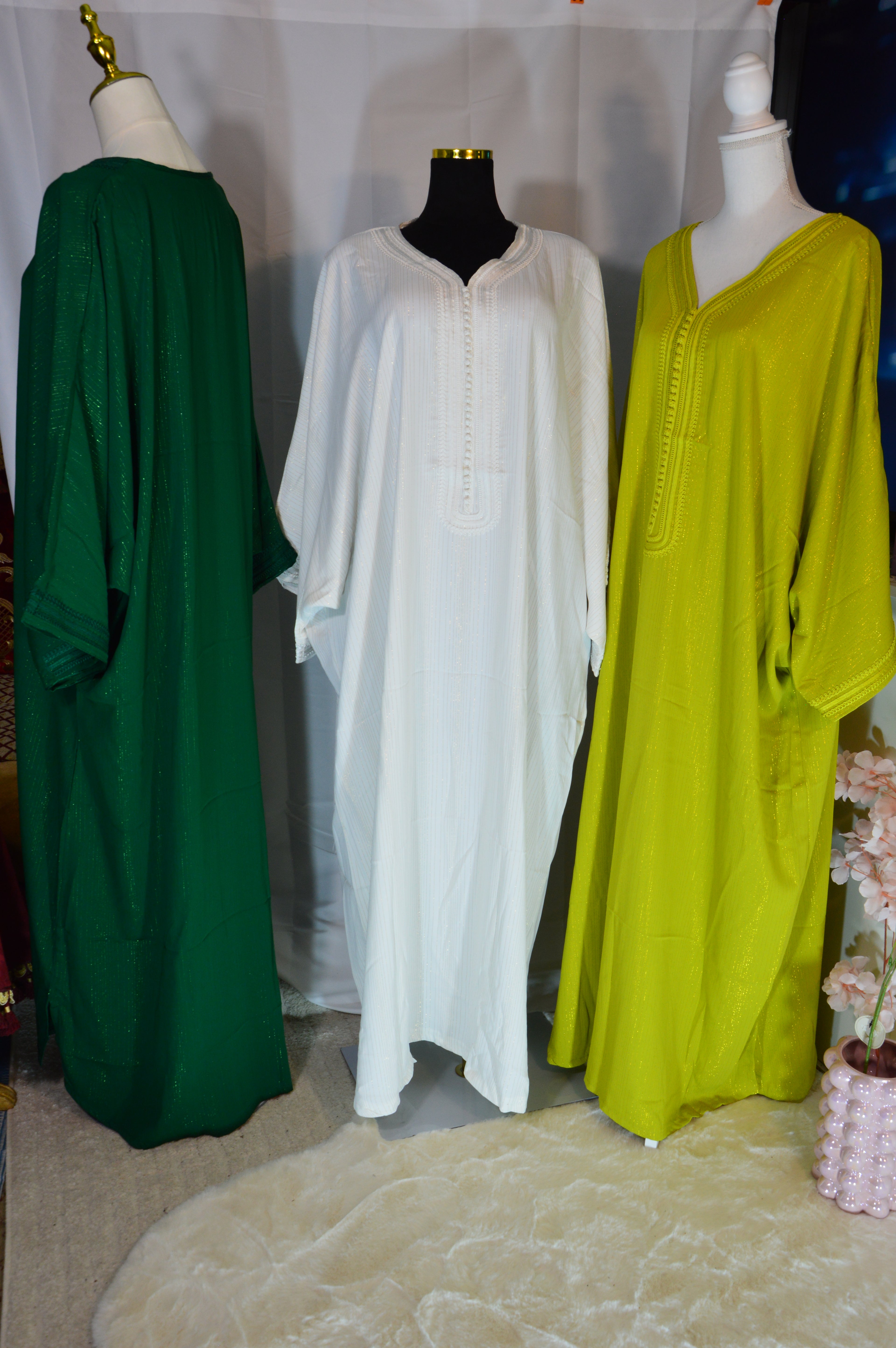 Gandoura Orientale Pailletée – Vert Pistache