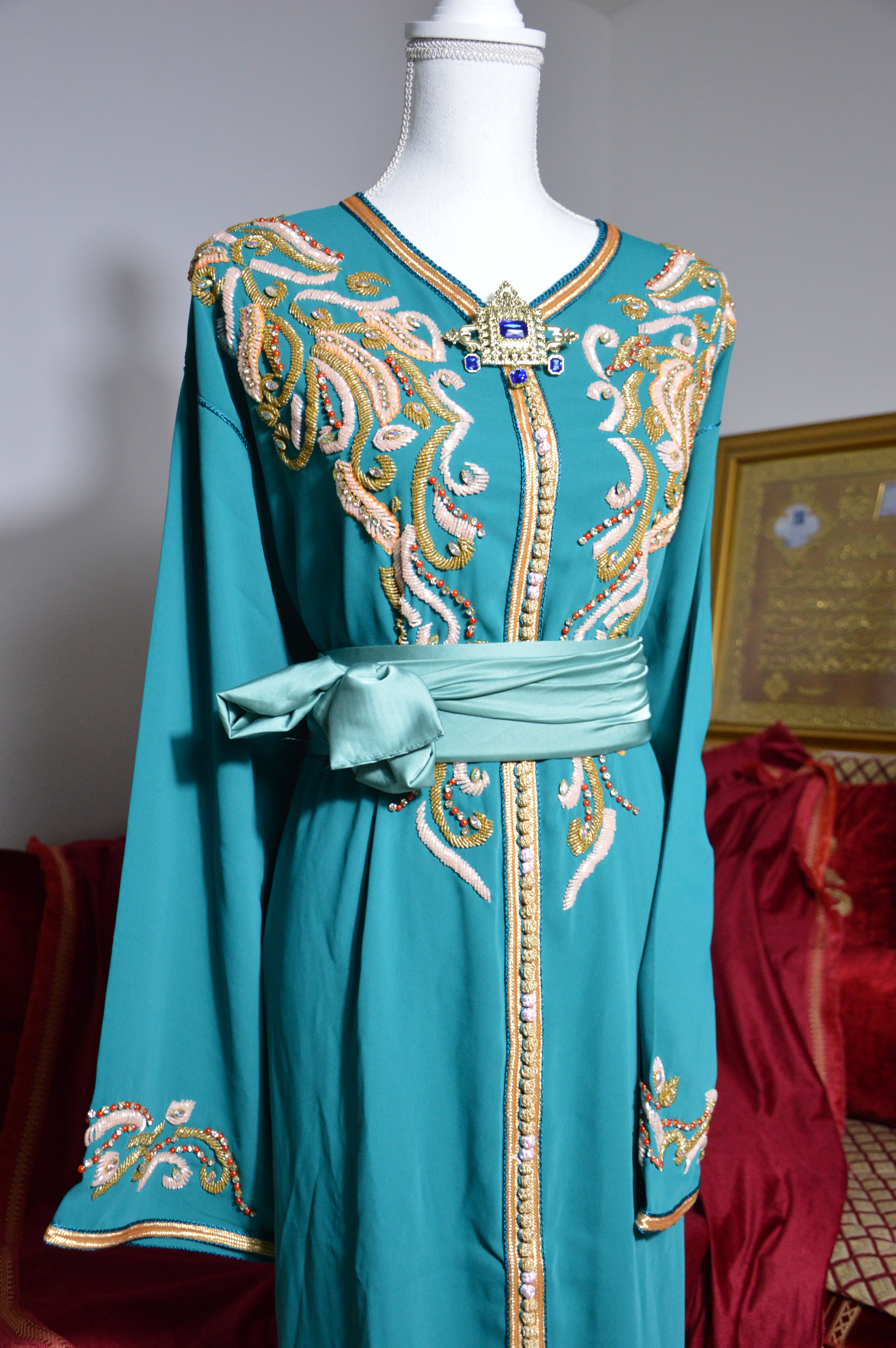 Caftan Turquoise Royal "Rêve Azuré"