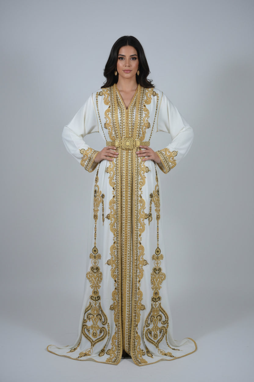 Takchita Perle Blanche et Or