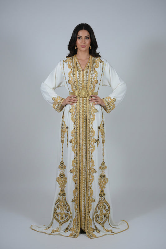 Takchita Perle Blanche et Or
