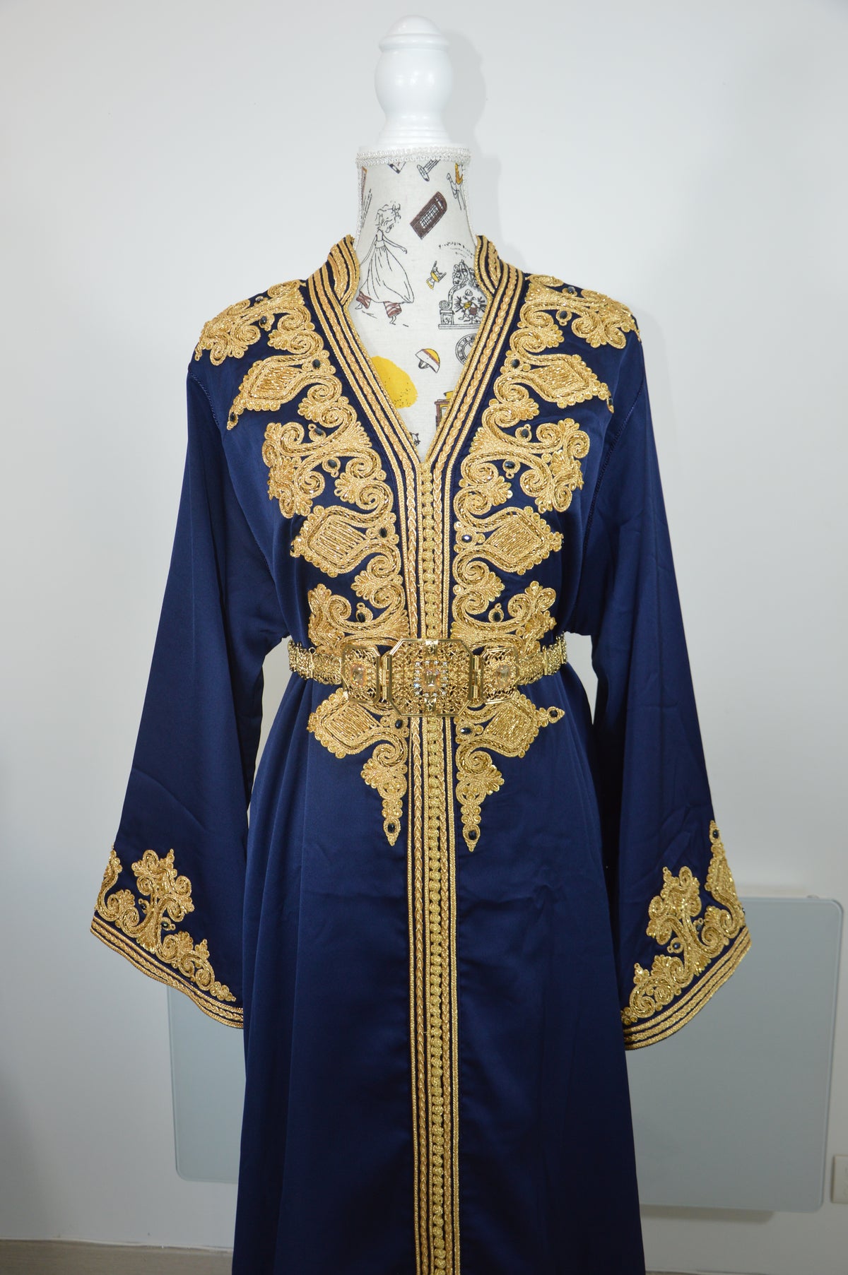 Caftan Dounia bleu nuit