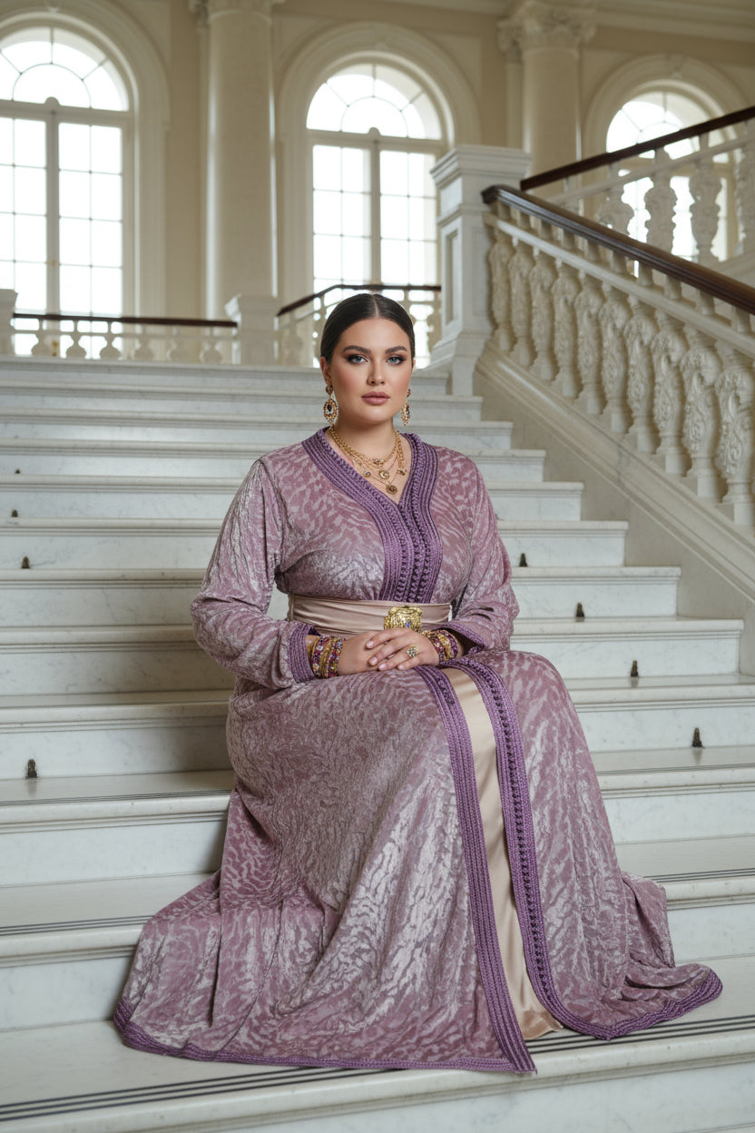 Takchita Velours Lavande – Douceur Majestueuse